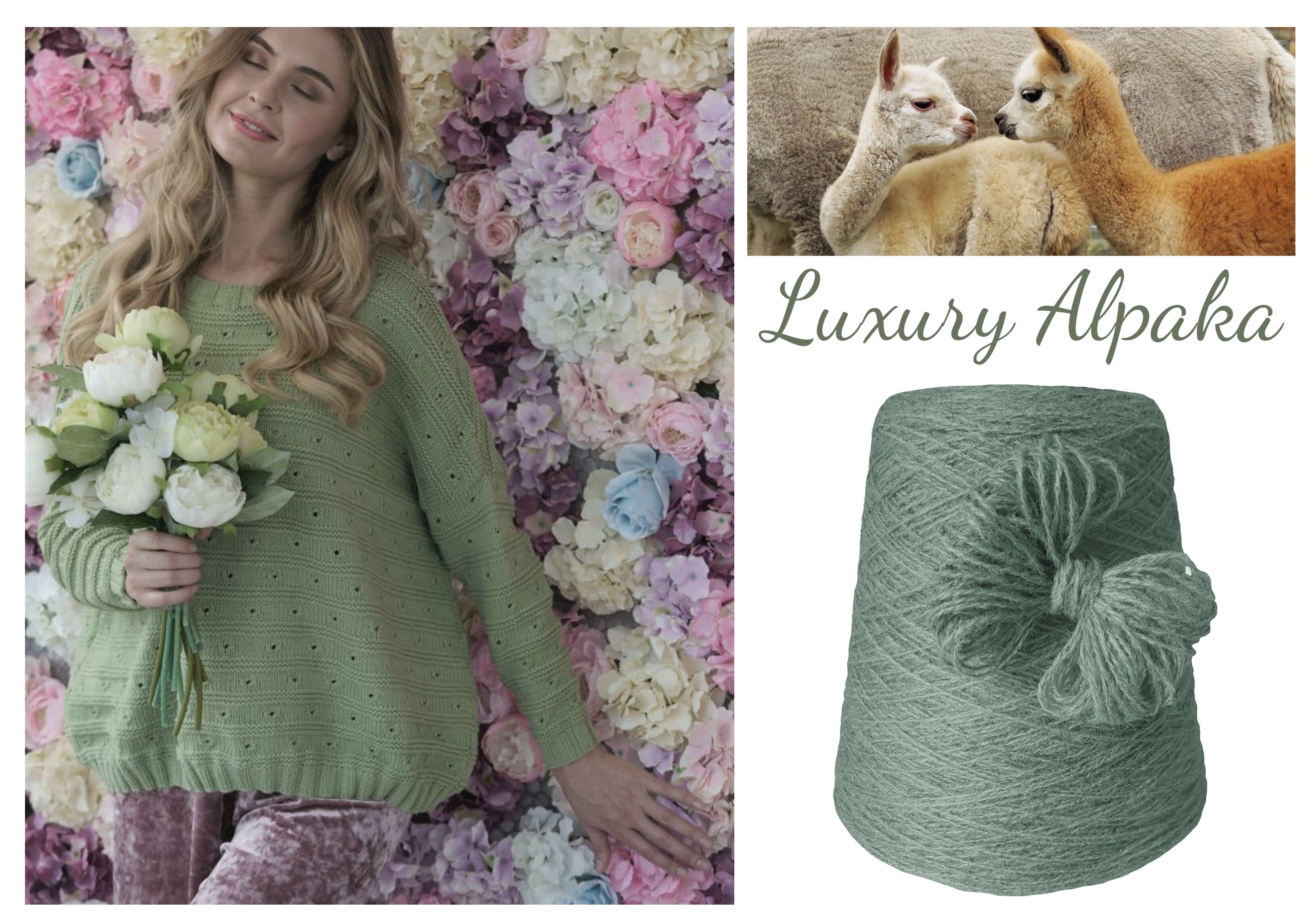 PREMIUM 100% ALPAKA STRICKWOLLE zum BEST-PREIS - 1 Konen/500 Gramm Grün Distel PREMIUM 100% ALPAKA STRICKWOLLE zum BEST-PREIS - 1 Konen/500 Gramm Grün Distel