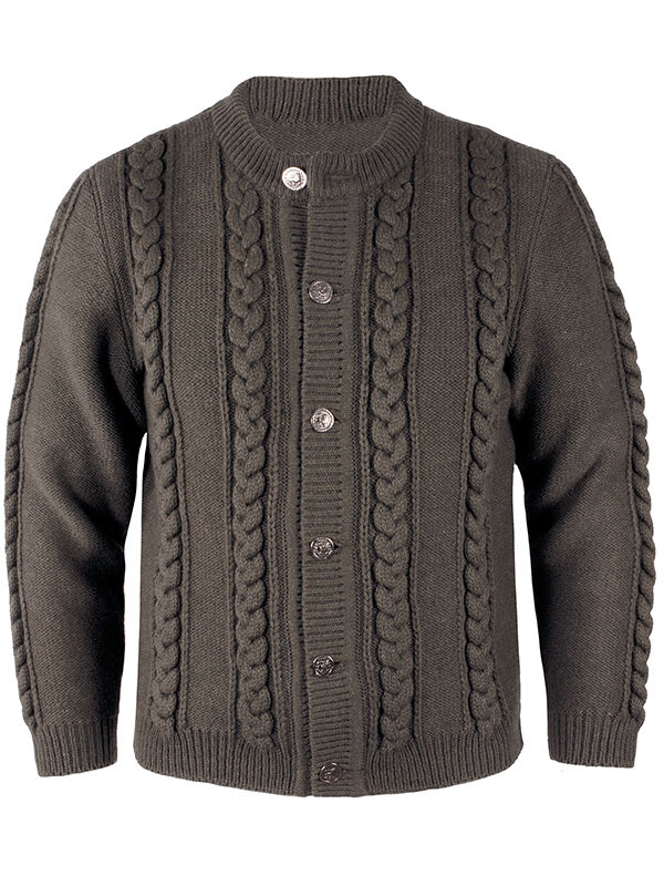 PREMIUM Trachtenstrickjacke Herren 100% Schurwolle Trachtenjanker Jagd Grün + Braun PREMIUM Trachtenstrickjacke Herren 100% Schurwolle Trachtenjanker Jagd Grün + Braun