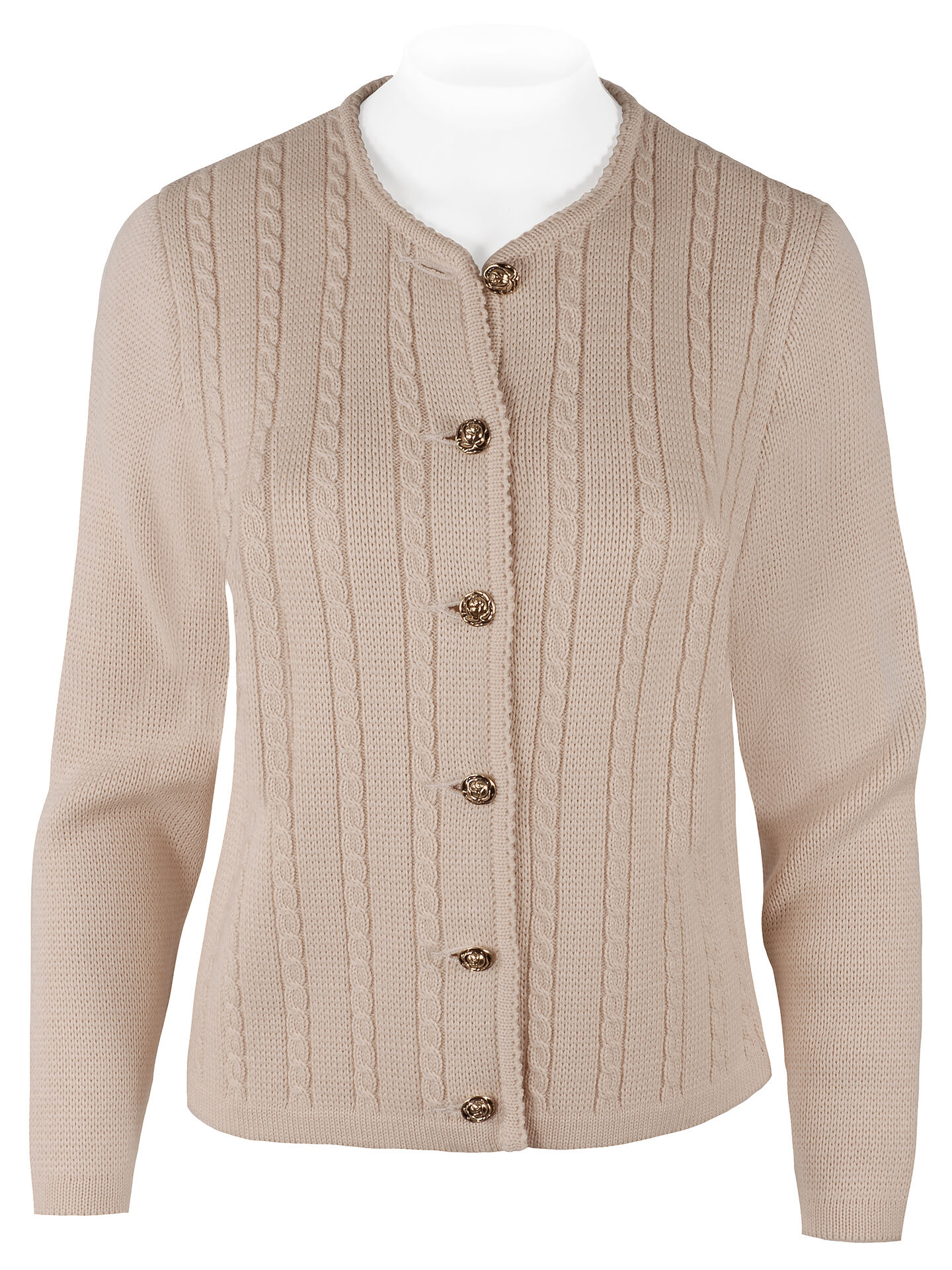 Trachtenstrickjacke Damen Dirndljacke Beige  Trachtenstrickjacke Damen Dirndljacke Beige
