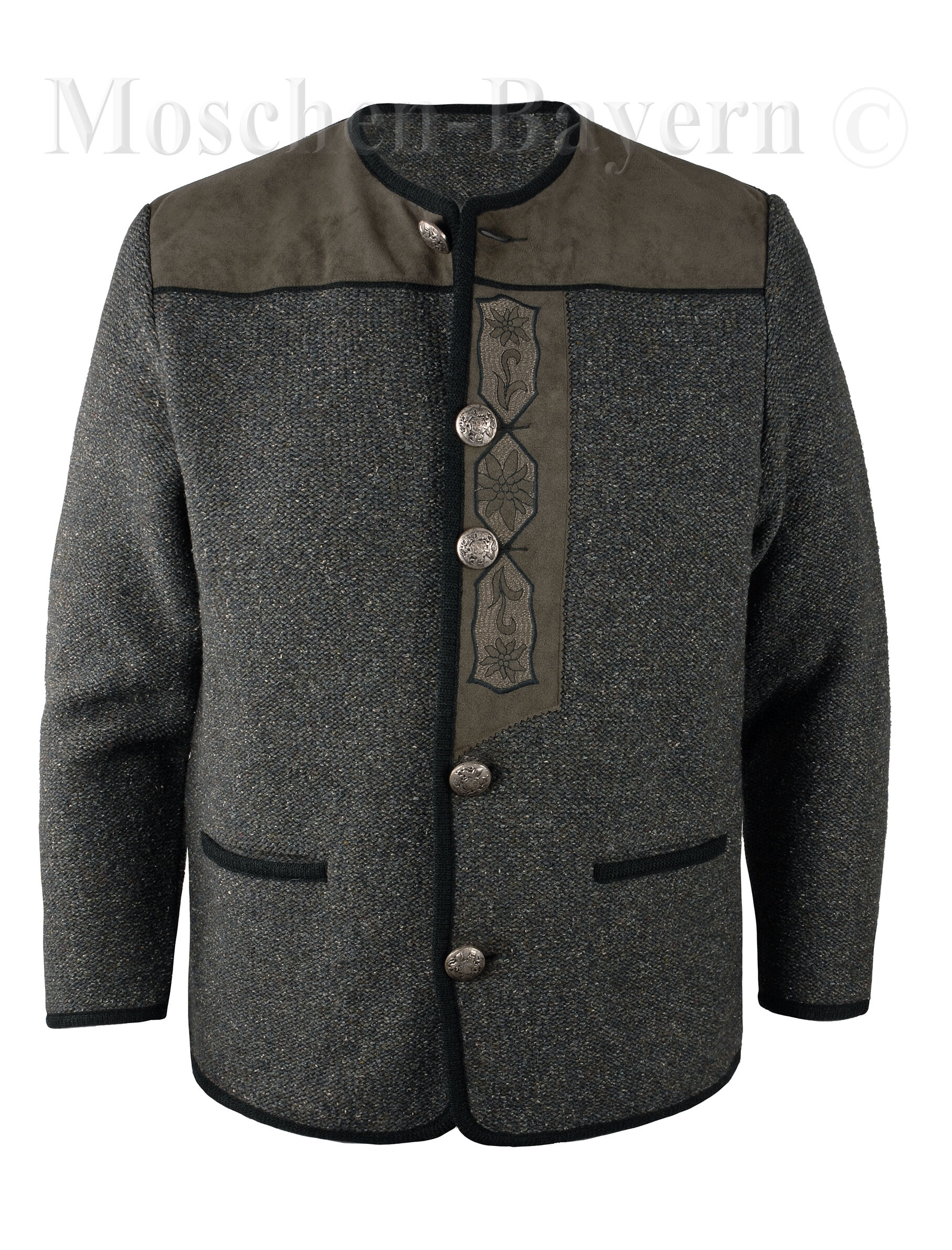 PREMIUM Trachtenstrickjacke Herren 100% Schurwolle Trachtenjanker Grün-Oliv PREMIUM Trachtenstrickjacke Herren 100% Schurwolle Trachtenjanker Grün-Oliv