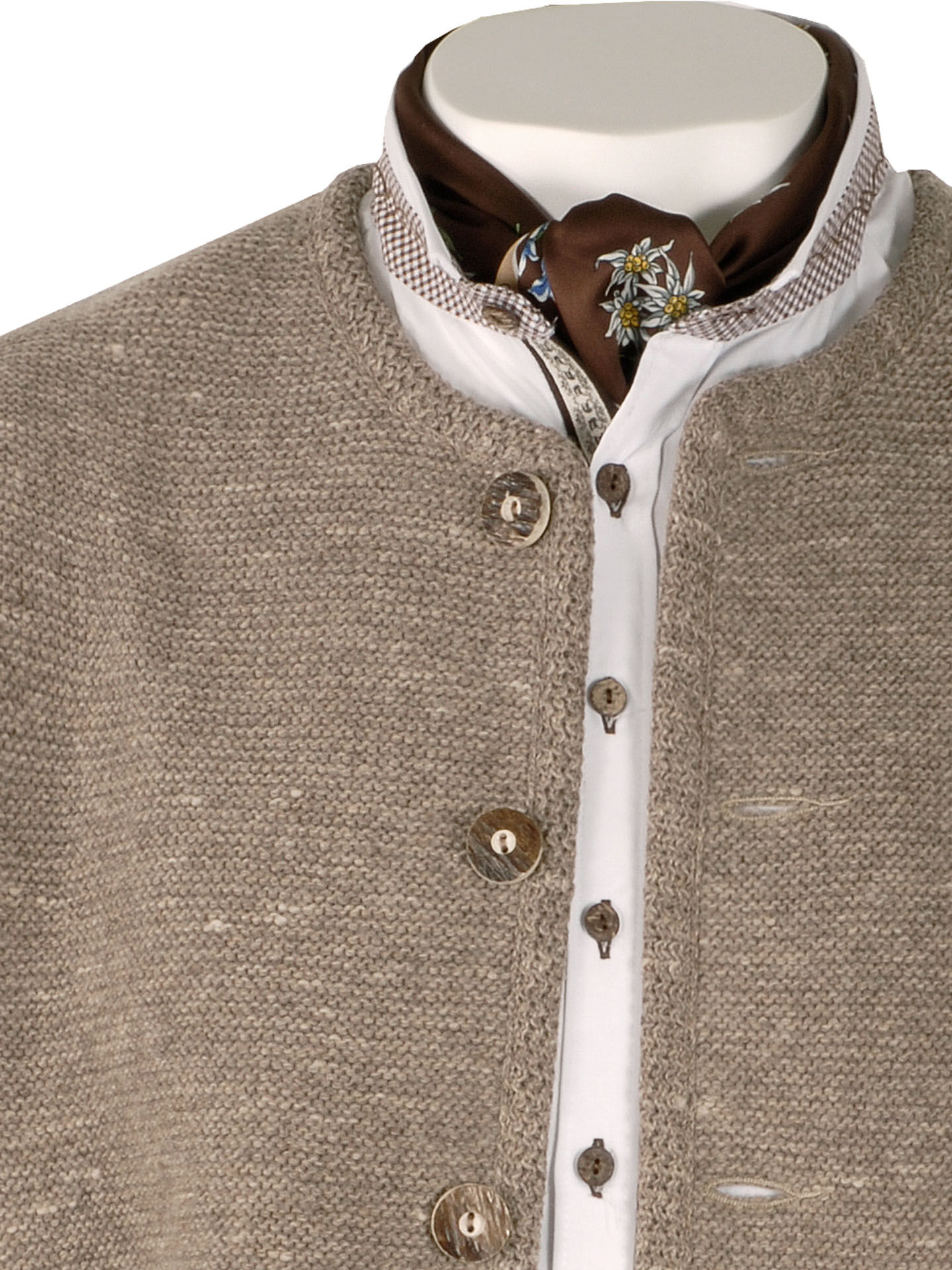 PREMIUM Trachtenstrickjacke Herren 100% Schurwolle Trachtenjanker Hellbraun PREMIUM Trachtenstrickjacke Herren 100% Schurwolle Trachtenjanker Hellbraun