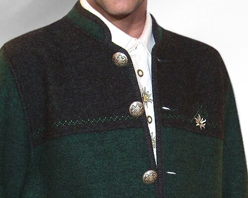 PREMIUM Trachtenjanker Walkjacke Herren Walkjanker Grün/Anthrazit 100% Schurwolle PREMIUM Trachtenjanker Walkjacke Herren Walkjanker Grün/Anthrazit 100% Schurwolle