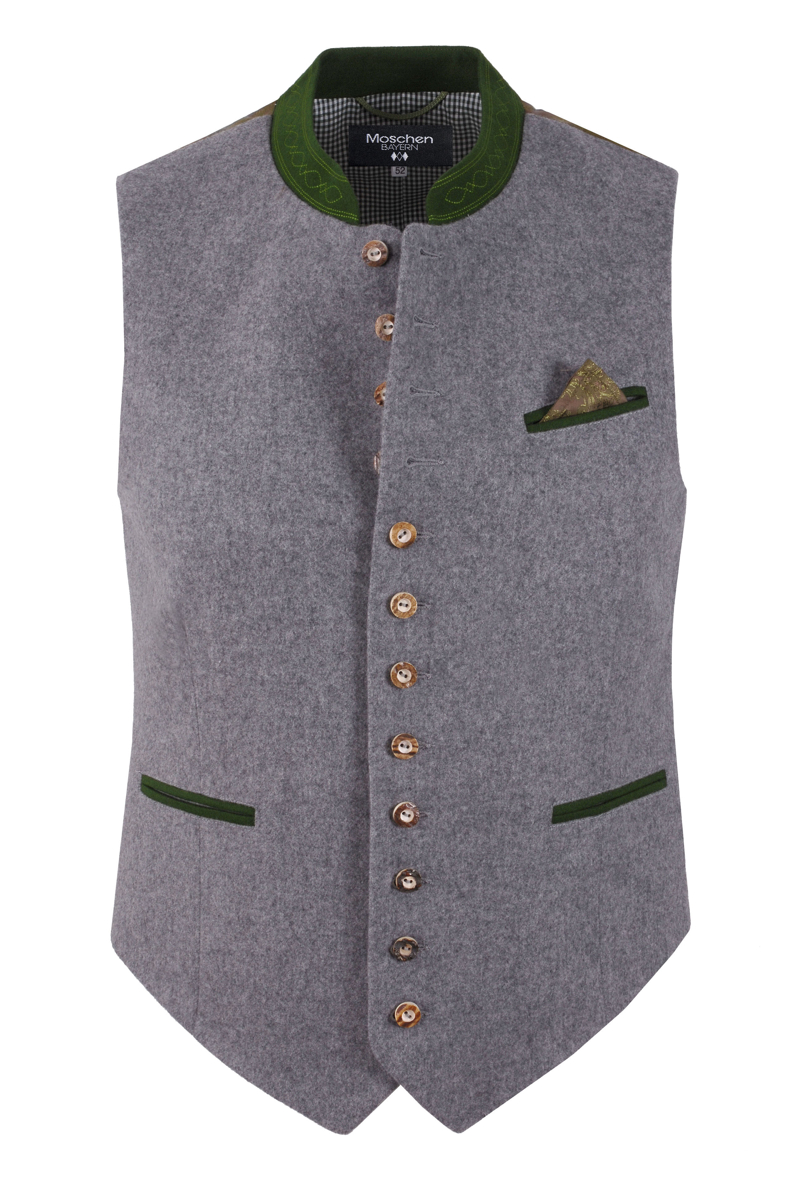 Klassische Trachtenweste Herren Lodenweste Gilet Wolle Hellgrau Klassische Trachtenweste Herren Lodenweste Gilet Wolle Hellgrau