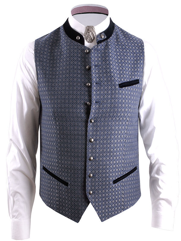 PREMIUM Trachtenweste Herrenweste Gilet Marine Blau FESTLICH PREMIUM Trachtenweste Herrenweste Gilet Marine Blau FESTLICH