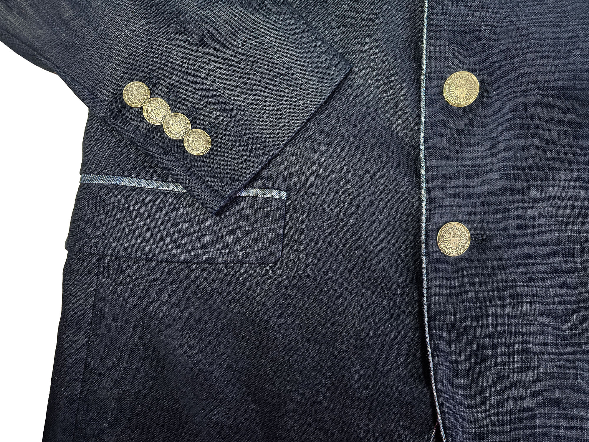 PREMIUM Trachtenblazer Hochzeit Sakko Dunkelblau FESTLICH