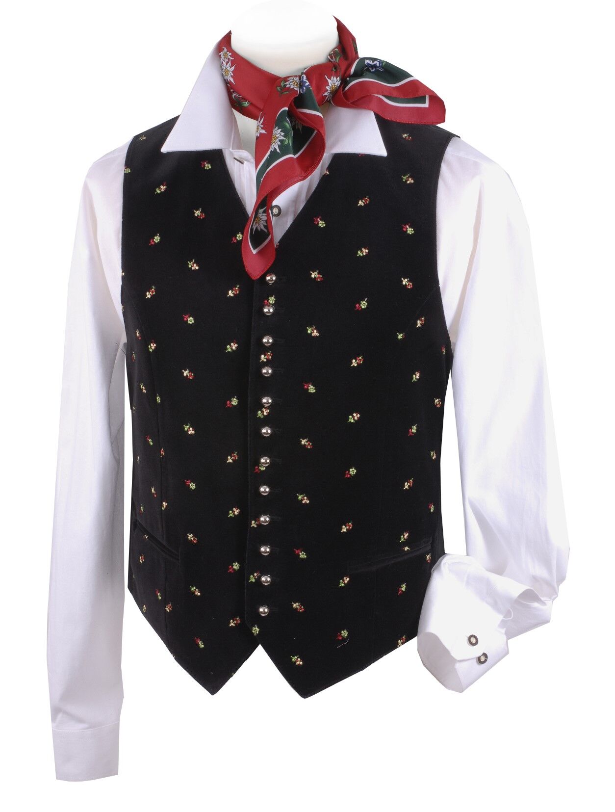 Premium Trachtenweste Herren Samtweste Gilet Samt Schwarz bestickt Premium Trachtenweste Herren Samtweste Gilet Samt Schwarz bestickt