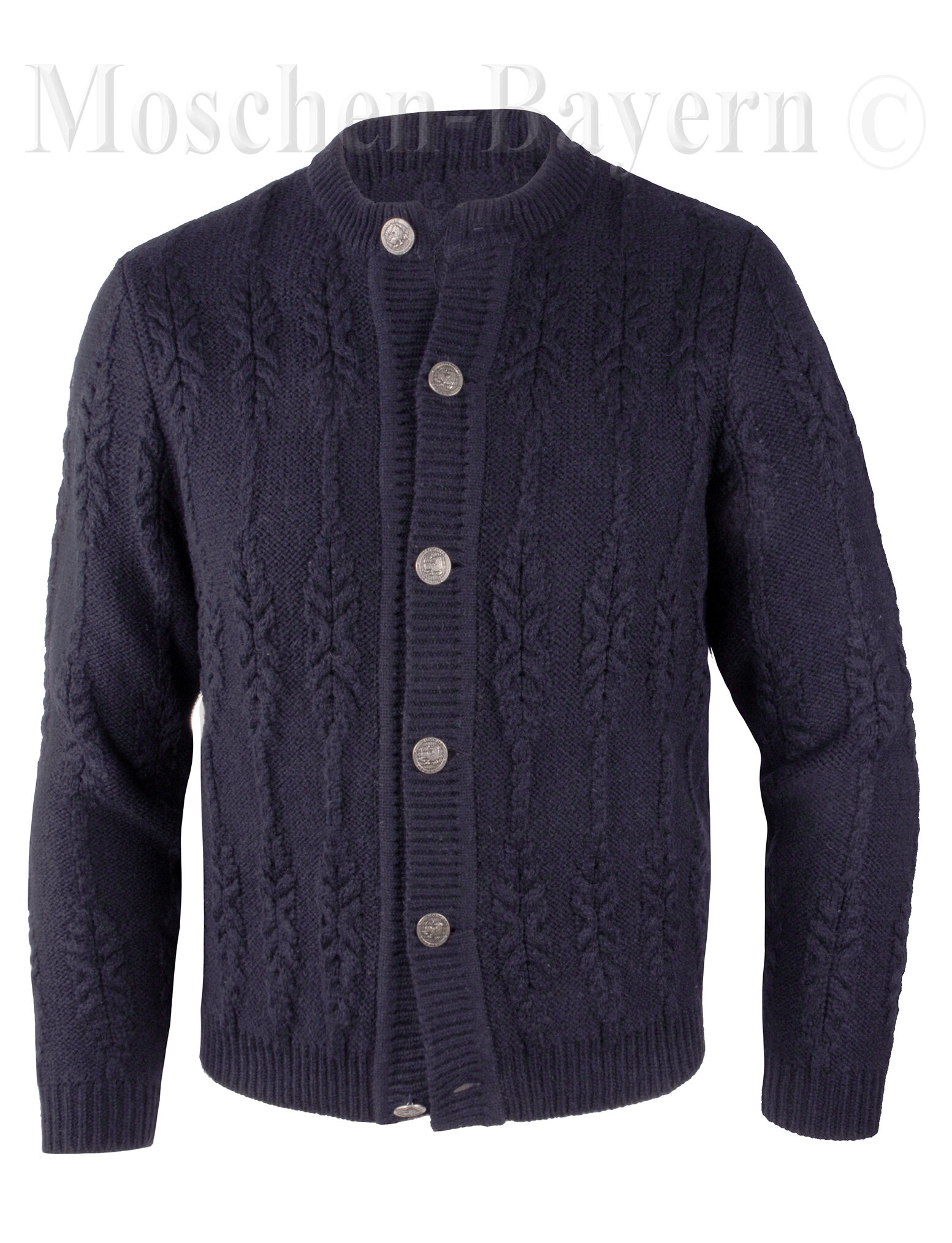 PREMIUM Trachtenstrickjacke Herren 100% Schurwolle Trachtenjanker Marine Blau PREMIUM Trachtenstrickjacke Herren 100% Schurwolle Trachtenjanker Marine Blau