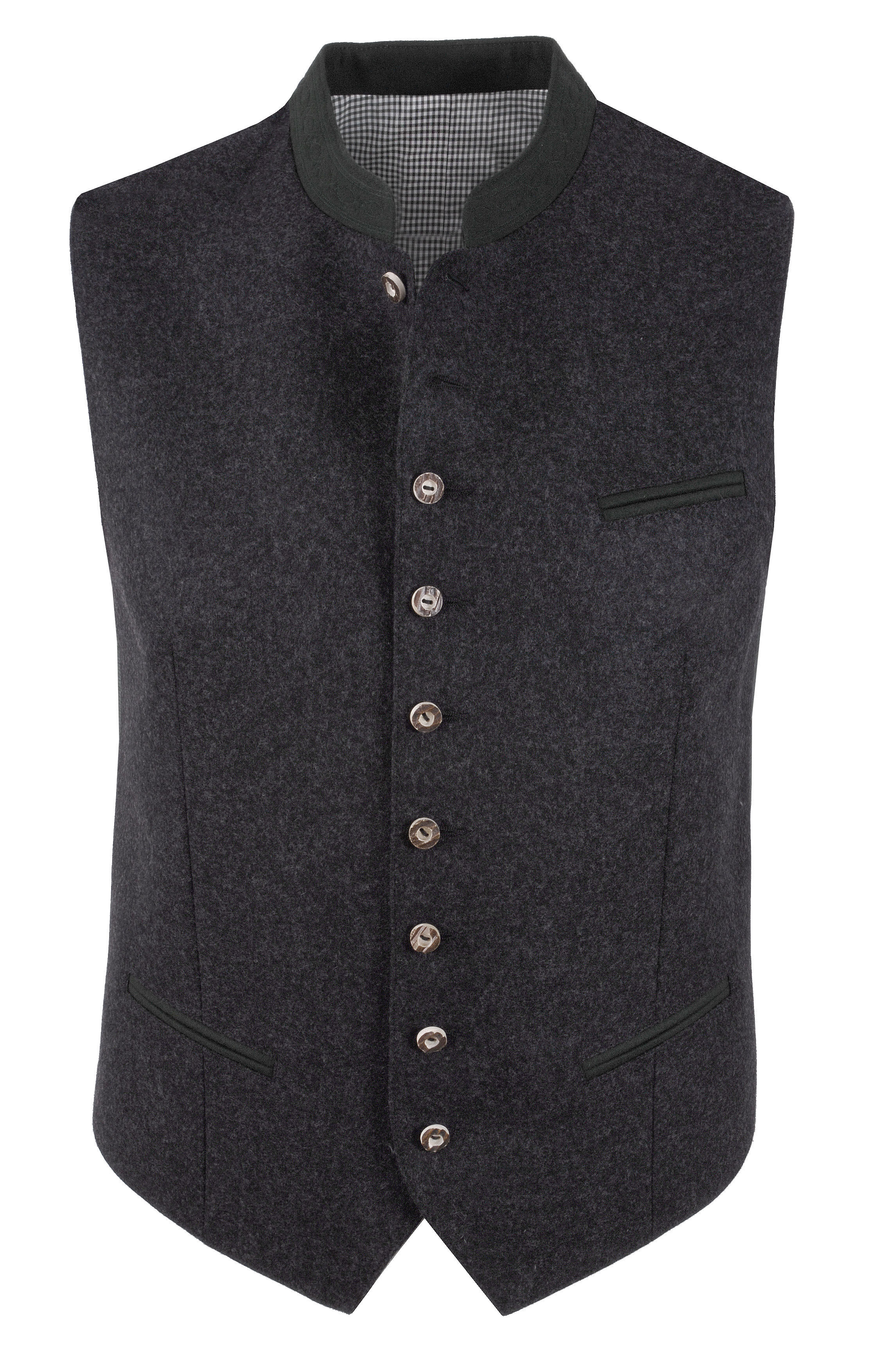 Klassische Trachtenweste Herren Lodenweste Gilet Wolle Anthrazit 100% Schurwolle Klassische Trachtenweste Herren Lodenweste Gilet Wolle Anthrazit 100% Schurwolle