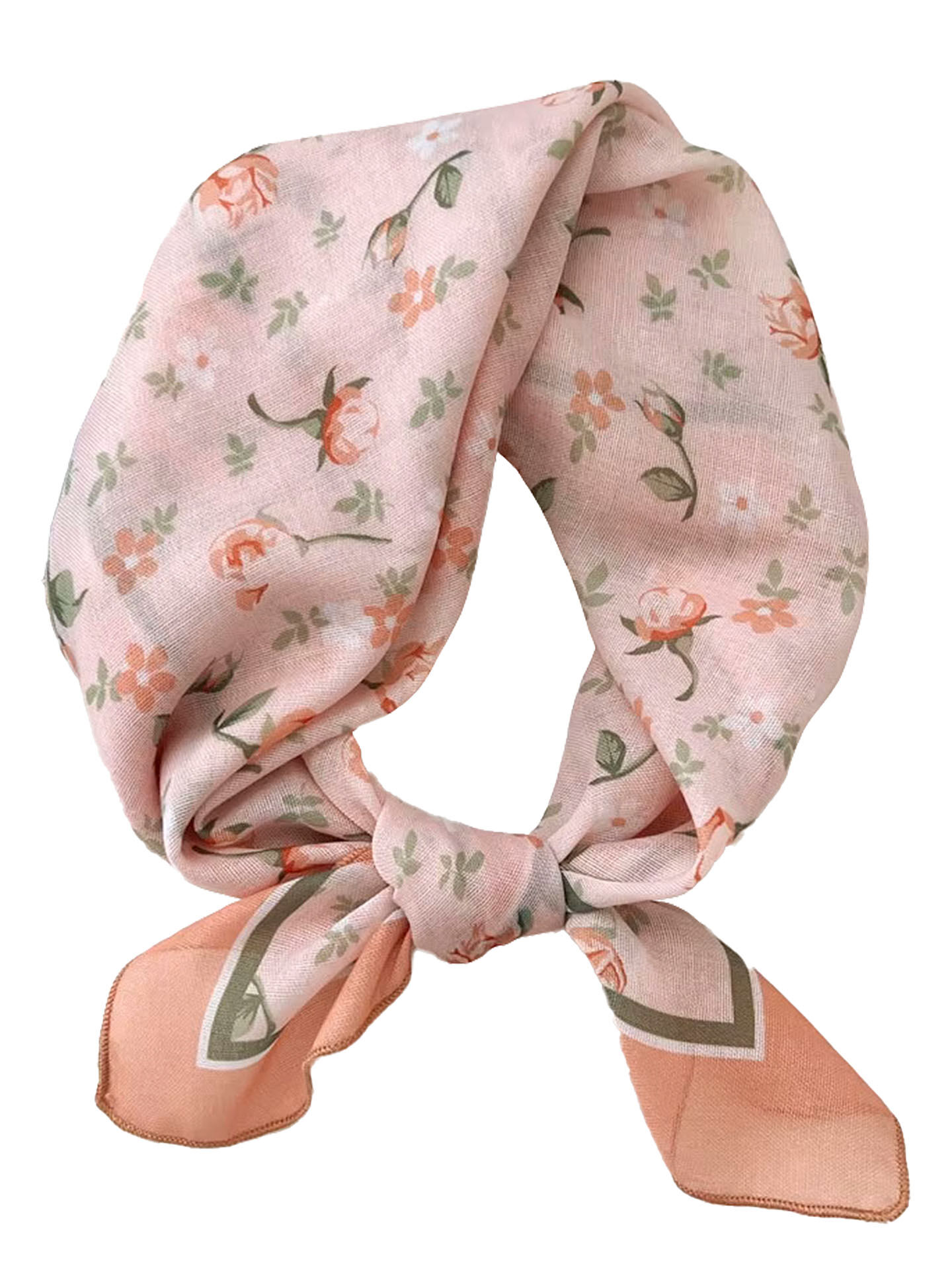 Trachtenhalstuch Nickituch Rosen-Dessin Blau Violett Apricot
