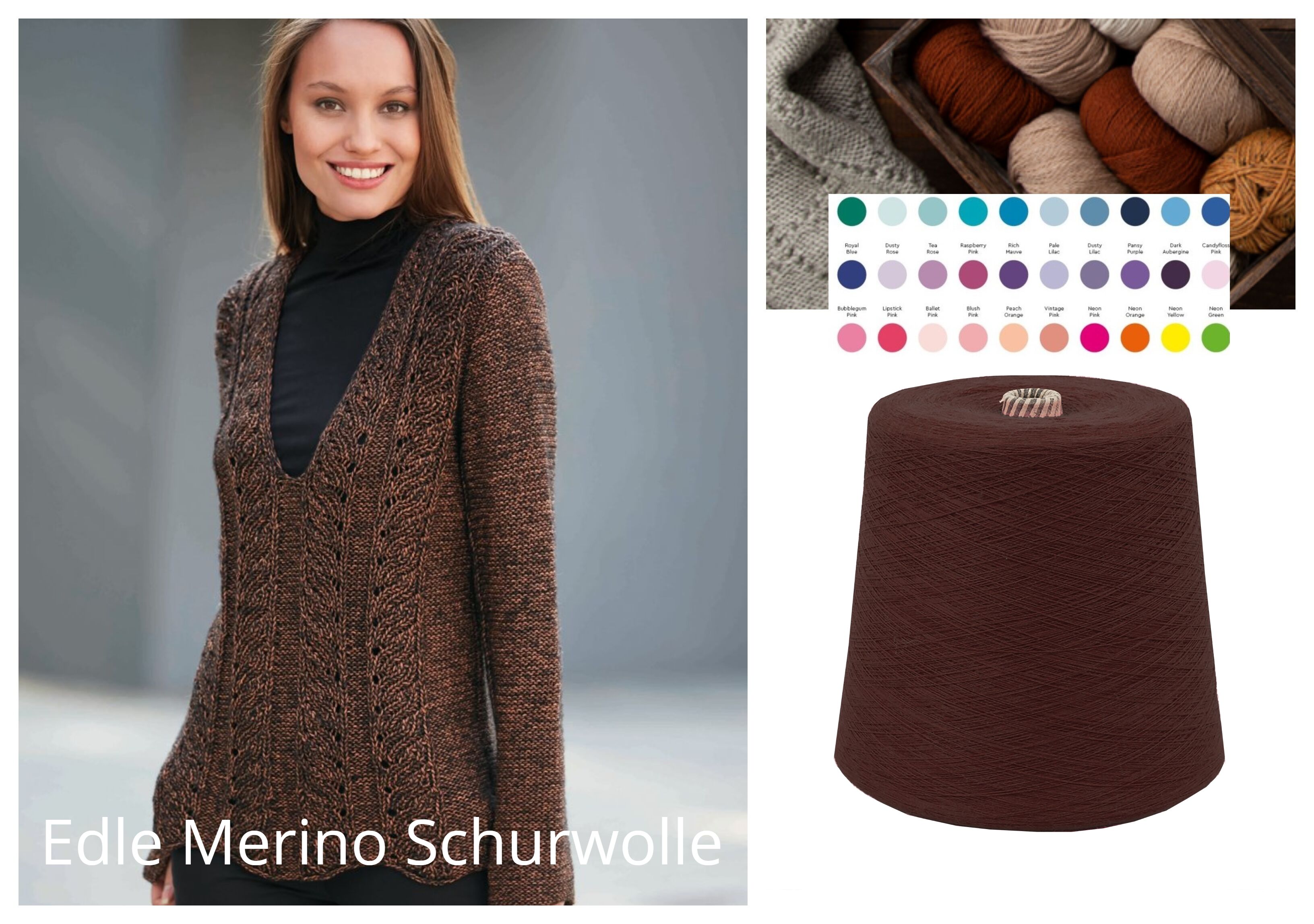 WOLLE zum STRICKEN MERINO-SCHURWOLLE 1 KG Konen/1000 Gramm Braun Mocca WOLLE zum STRICKEN MERINO-SCHURWOLLE 1 KG Konen/1000 Gramm Braun Mocca