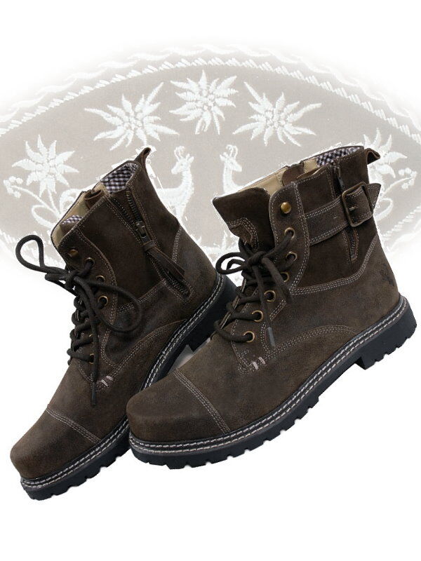 Trachtenschuhe Trachtenstiefel Boots Braun/Antik Trachtenschuhe Trachtenstiefel Boots Braun/Antik