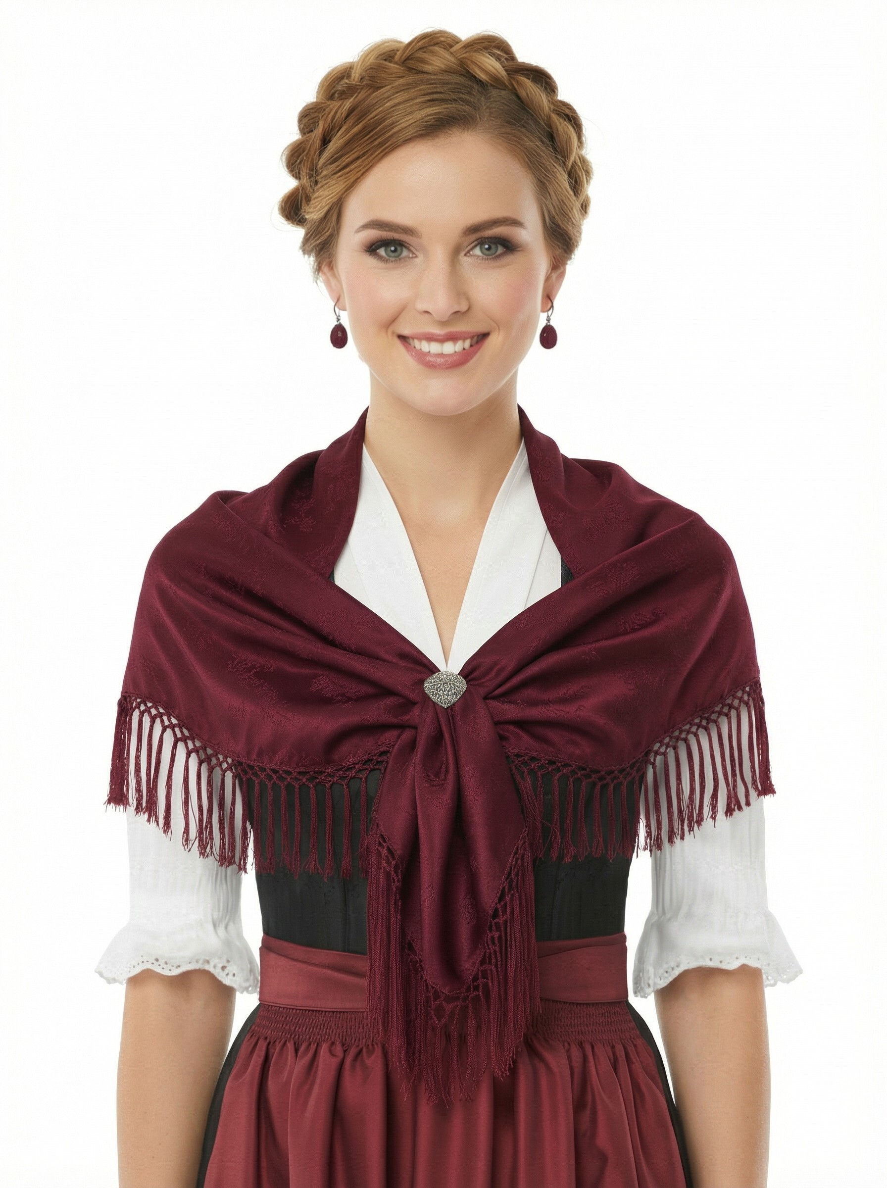 Trachtentuch Dirndltuch Seidentuch 100% Seide Silk Scarf
