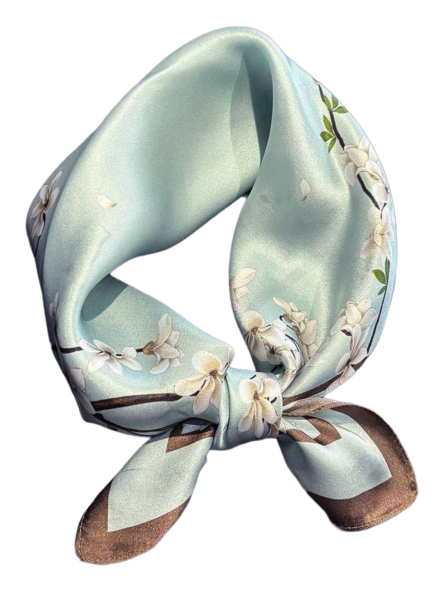 Seidenhalstuch Magnolia Damen Nickituch 100% Seide Hellblau