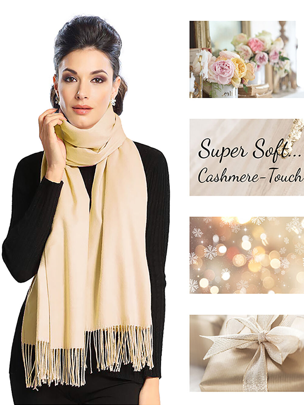 Pashmina Stola Umhang Schal Baumwolle Damen Pashmina Stola Umhang Schal Baumwolle Damen