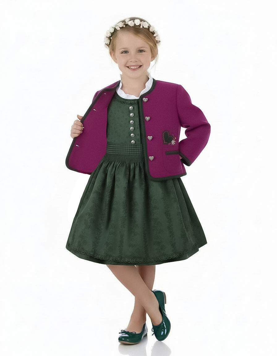 Trachtenjacke Mädchen Madl 100% Merinowolle Violett