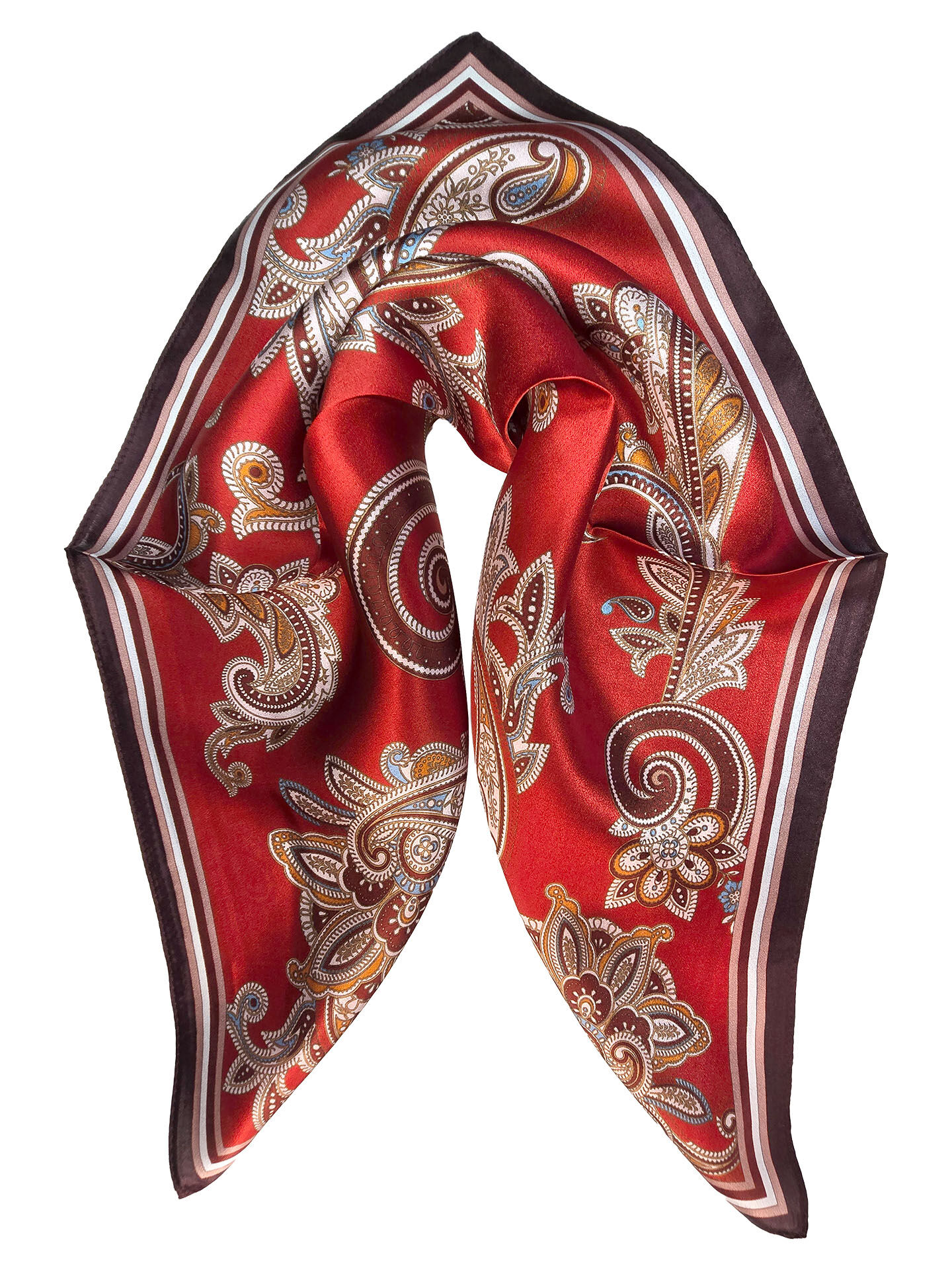 Seidenhalstuch Borgese Damen Herren Nickituch 100% Seide Rot