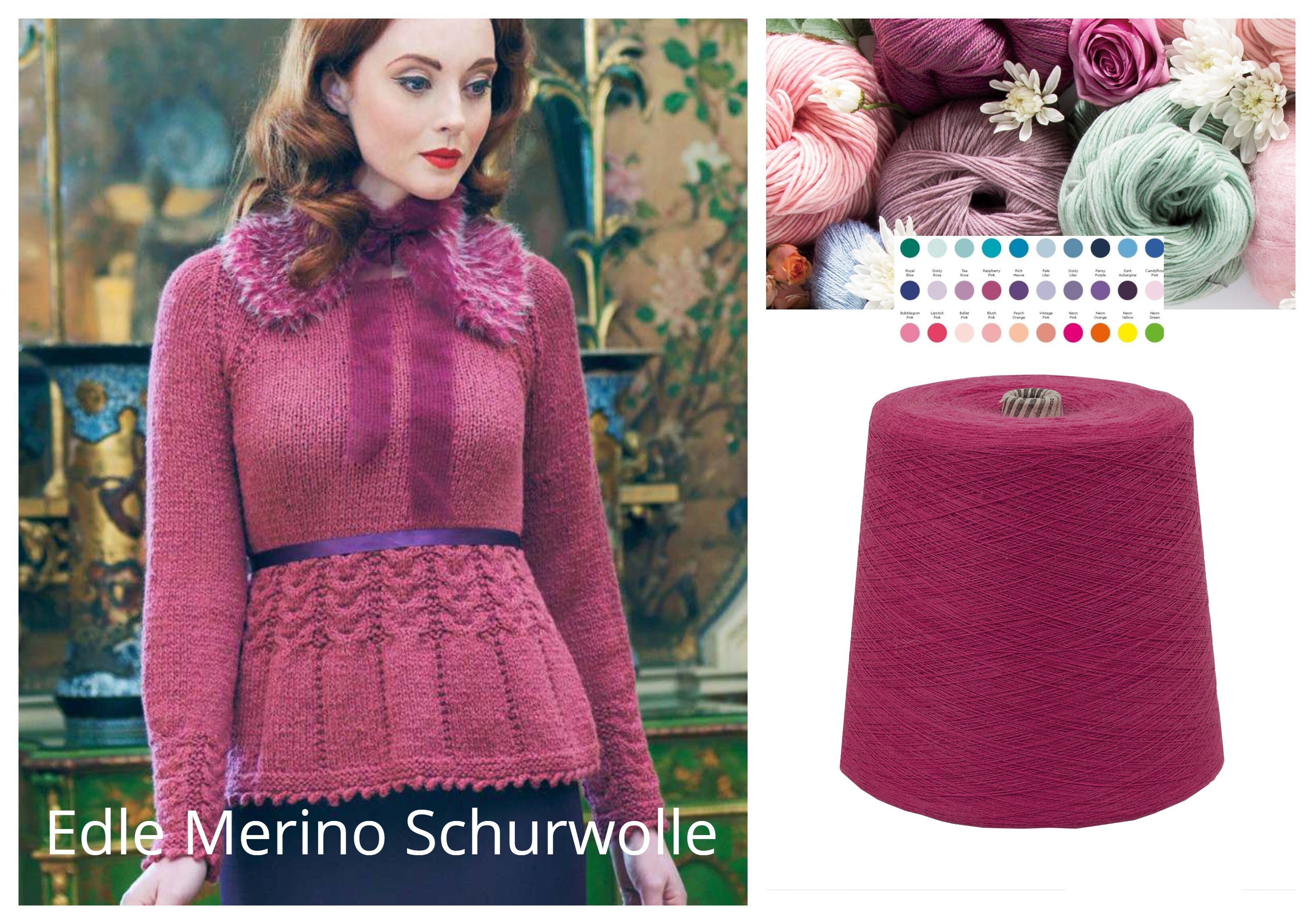 WOLLE zum STRICKEN MERINO-SCHURWOLLE 1 KG Konen/1000 Gramm Rosa Altrosa WOLLE zum STRICKEN MERINO-SCHURWOLLE 1 KG Konen/1000 Gramm Rosa Altrosa