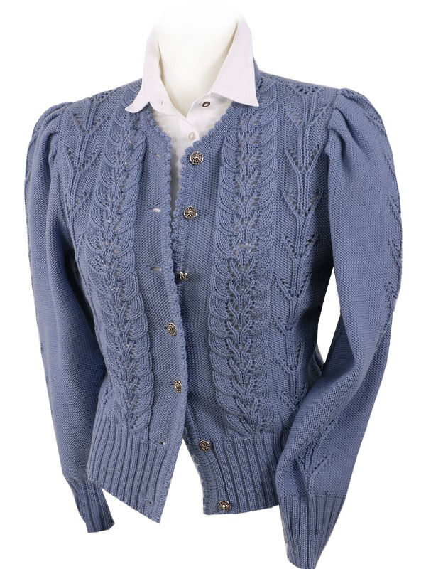 Trachtenstrickjacke Damen Dirndljacke MERINO SCHURWOLLE Blau Trachtenstrickjacke Damen Dirndljacke MERINO SCHURWOLLE Blau