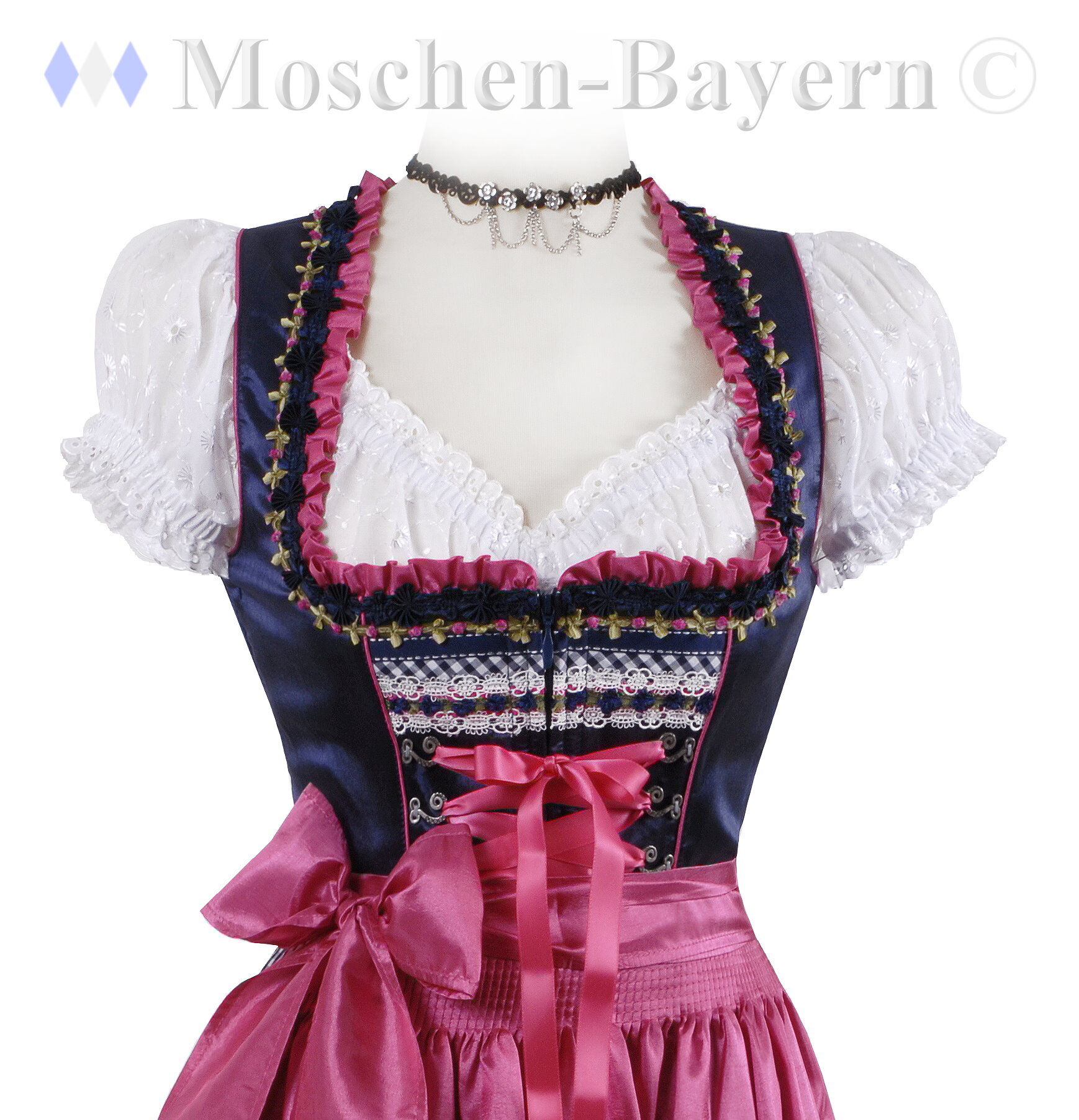Fesches Wiesn-Dirndl - Mini-Dirndl kurzes Dirndl kariert Blau Marine Pink Fesches Wiesn-Dirndl - Mini-Dirndl kurzes Dirndl kariert Blau Marine Pink