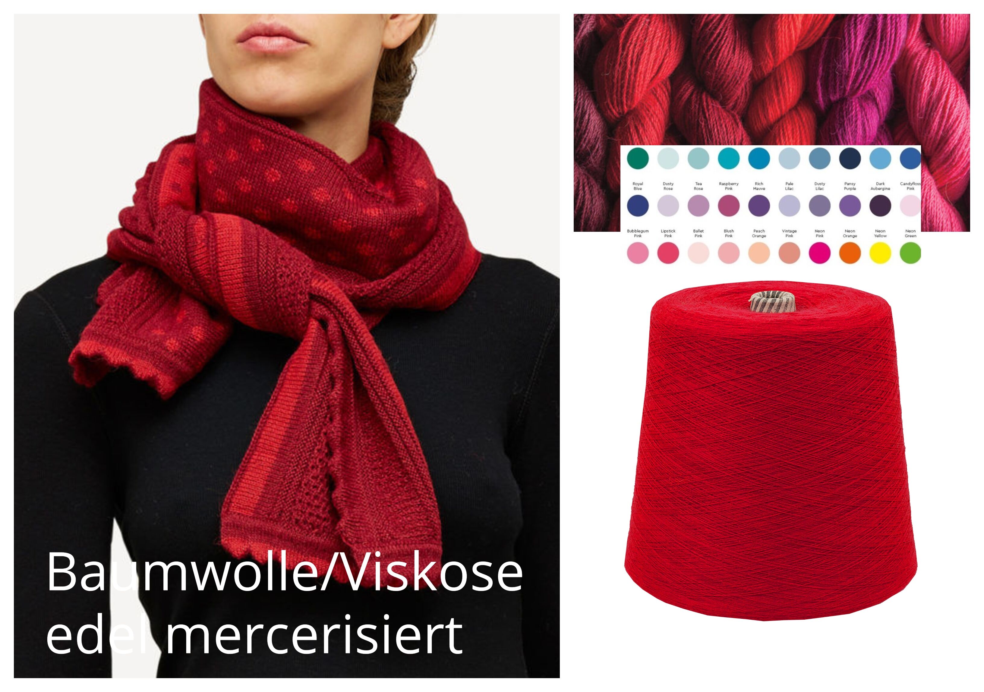 WOLLE zum STRICKEN BAUMWOLLE/VISKOSE Mix 1 KG Konen/1000 Gramm Rot WOLLE zum STRICKEN BAUMWOLLE/VISKOSE Mix 1 KG Konen/1000 Gramm Rot