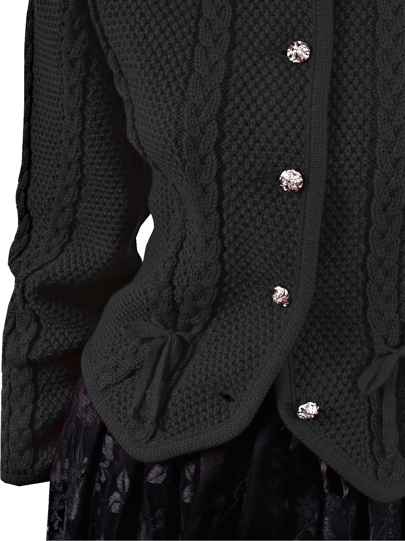 PREMIUM Trachtenstrickjacke Damen Dirndljacke MERINO SCHURWOLLE Schwarz PREMIUM Trachtenstrickjacke Damen Dirndljacke MERINO SCHURWOLLE Schwarz