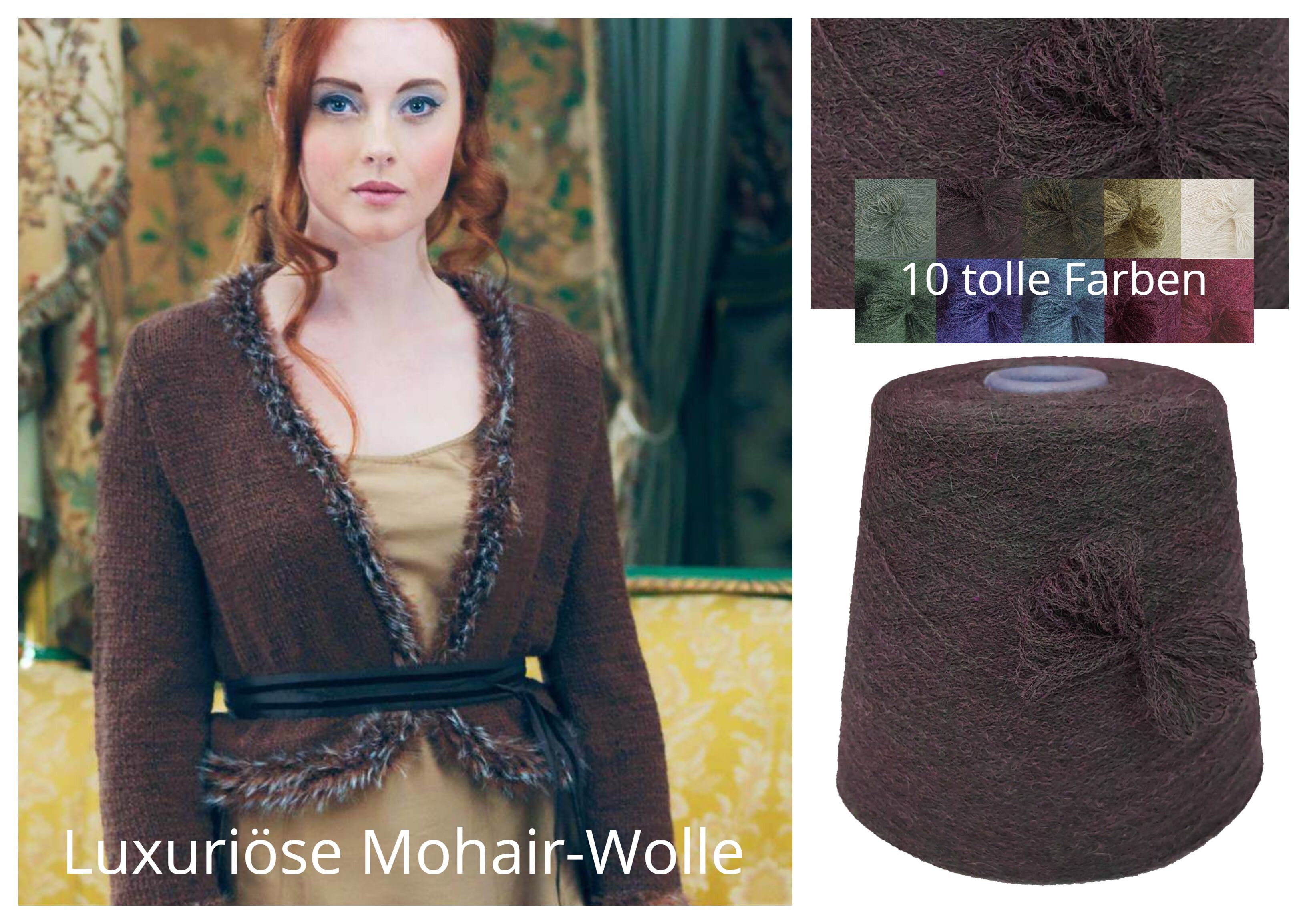 PREMIUM MOHAIR/SCHURWOLLE/Mix - STRICKWOLLE - 1 Konen/800 Gramm Braun PREMIUM MOHAIR/SCHURWOLLE/Mix - STRICKWOLLE - 1 Konen/800 Gramm Braun