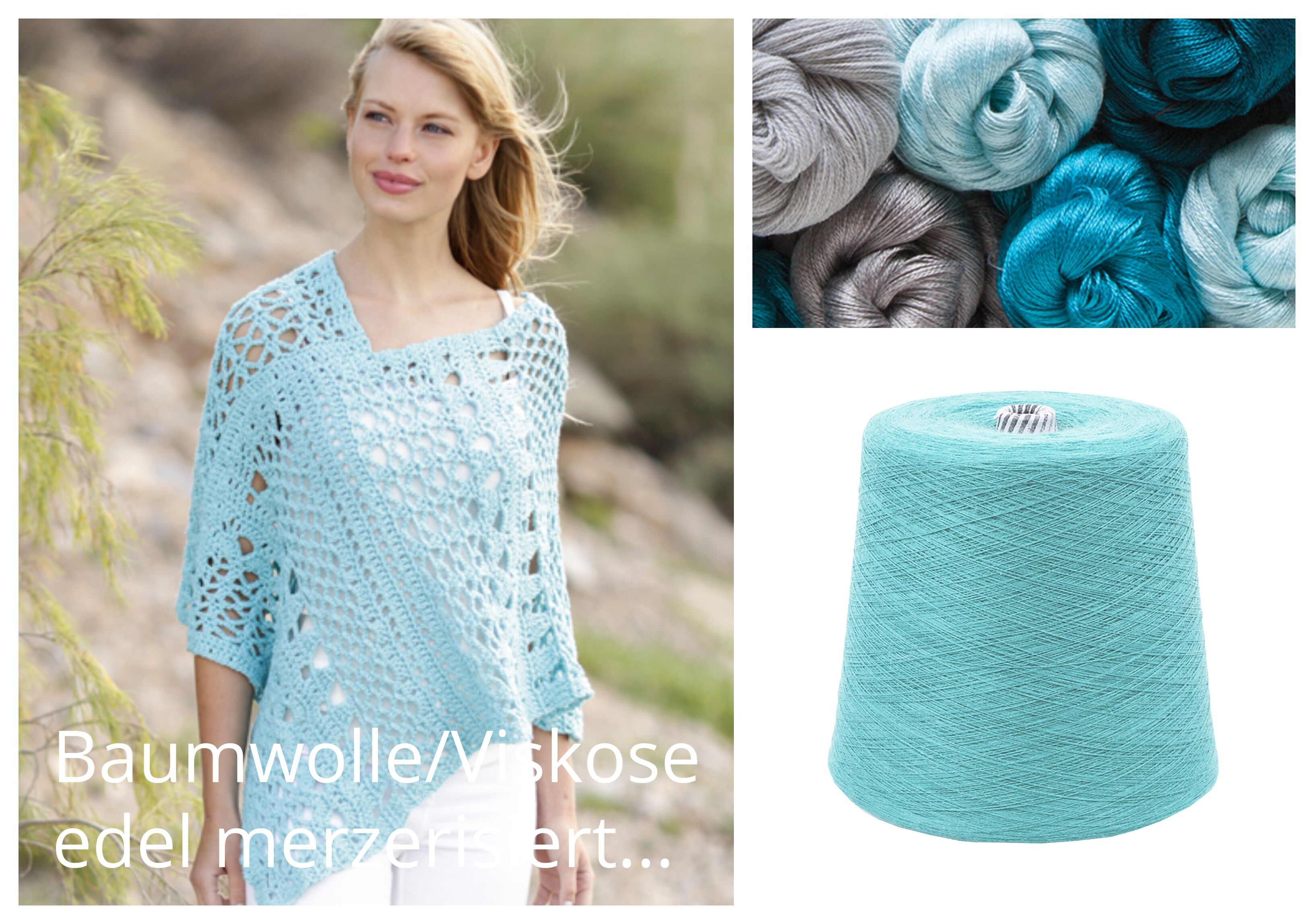 WOLLE zum STRICKEN BAUMWOLLE/VISKOSE Mix 1 KG Konen/1000 Gramm Türkis WOLLE zum STRICKEN BAUMWOLLE/VISKOSE Mix 1 KG Konen/1000 Gramm Türkis