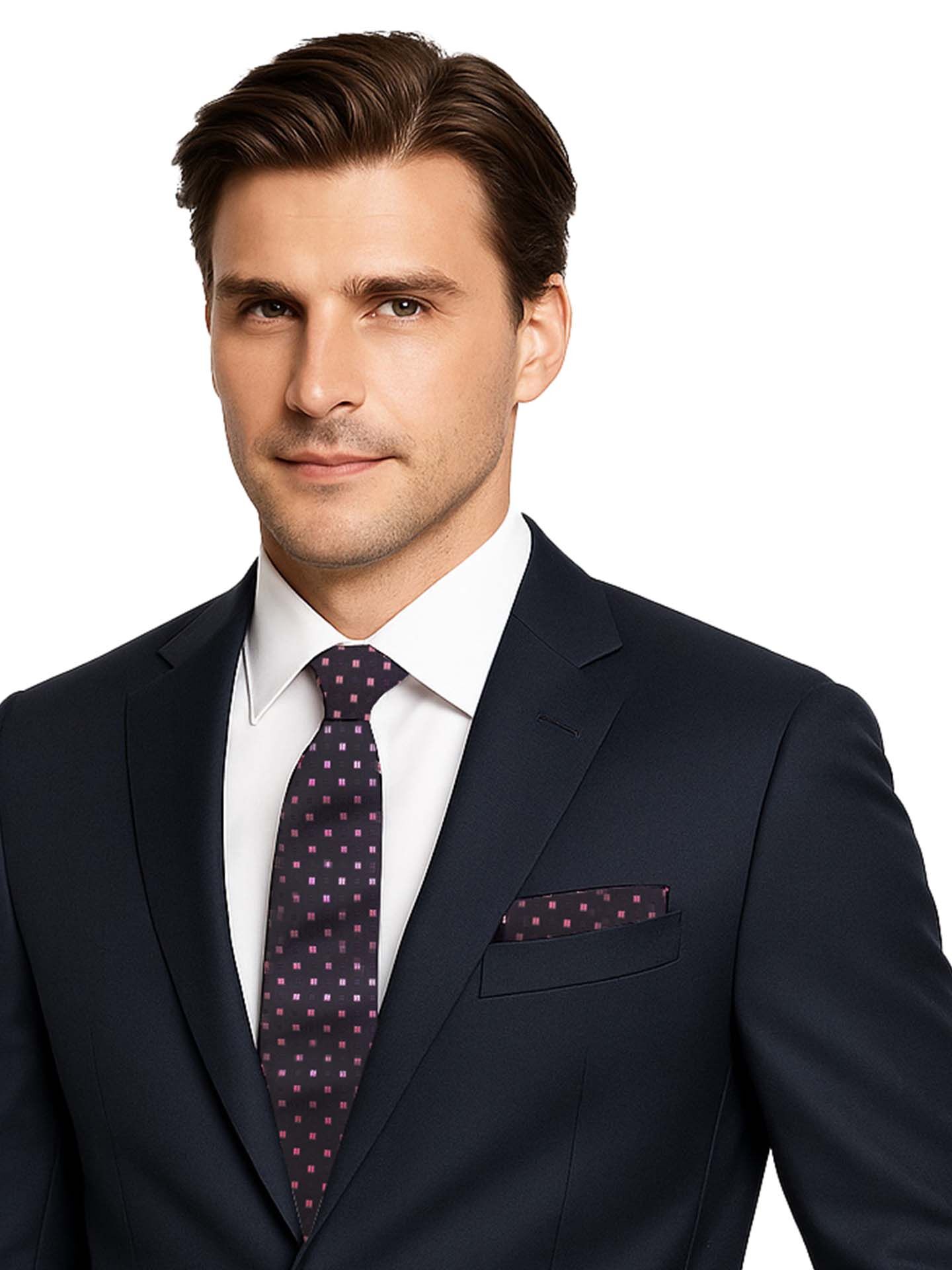 Krawatte Herren 100% Seide - 3-tlg. Set + Einstecktuch + Manschettenknöpfen  Krawatte Herren 100% Seide - 3-tlg. Set + Einstecktuch + Manschettenknöpfen