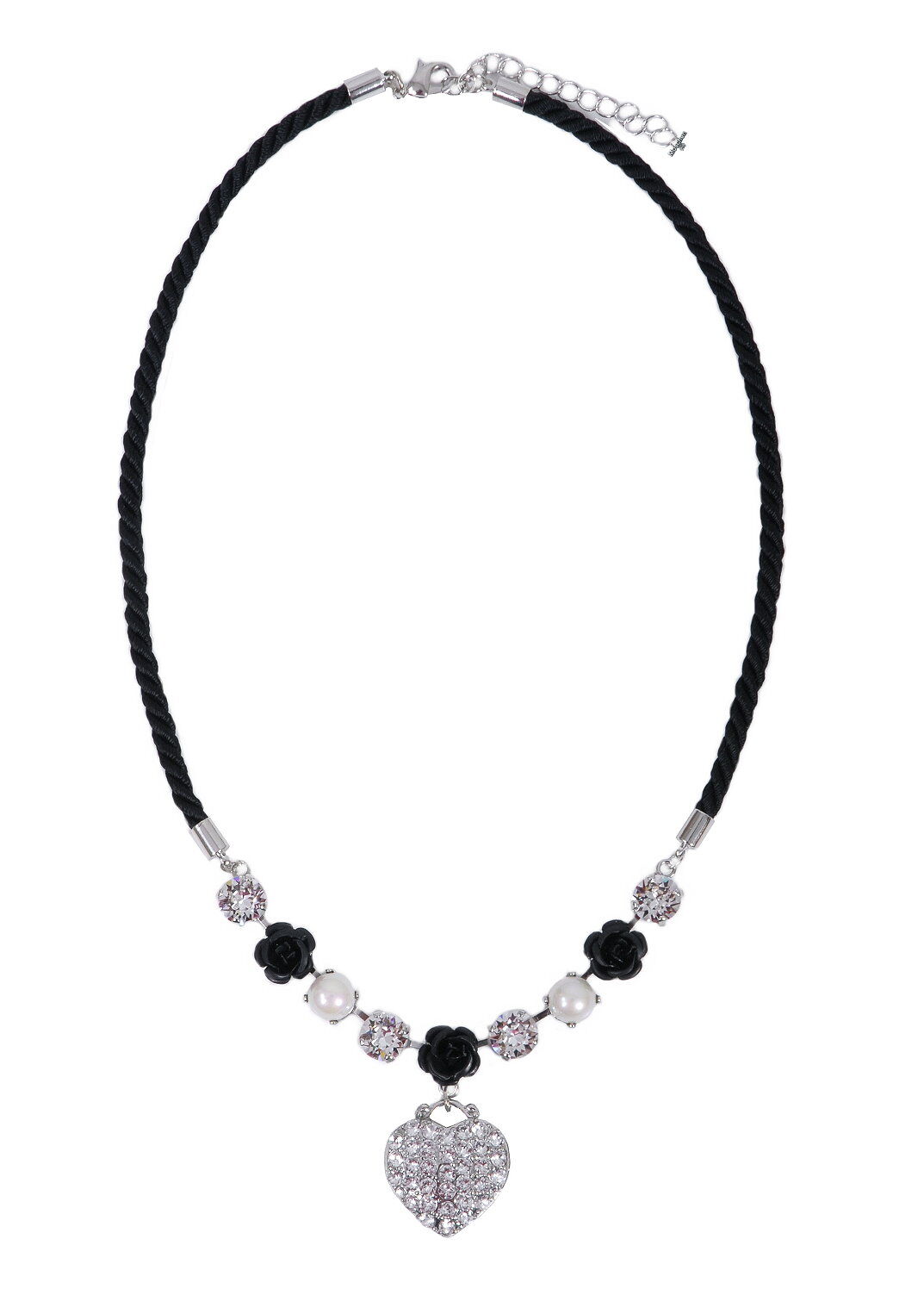 Premium Trachtenkette Herz-Rosen  Swarovski Elements Premium Trachtenkette Herz-Rosen  Swarovski Elements