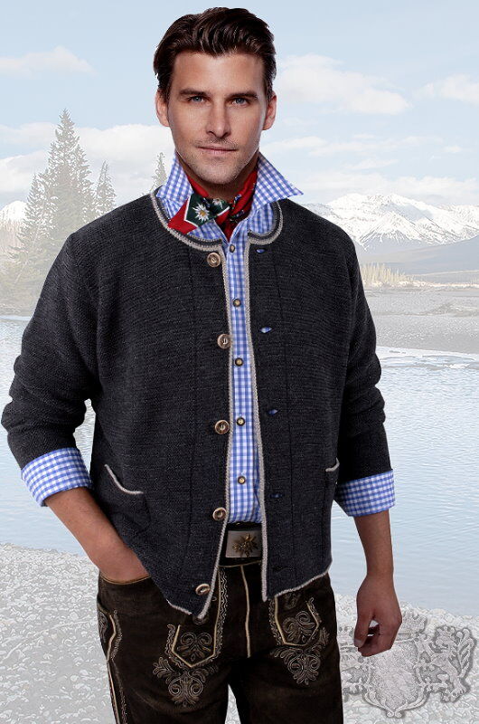 Trachtenstrickjacke-Trachtenjanker-herren--666540-anthrazit - front-aufm