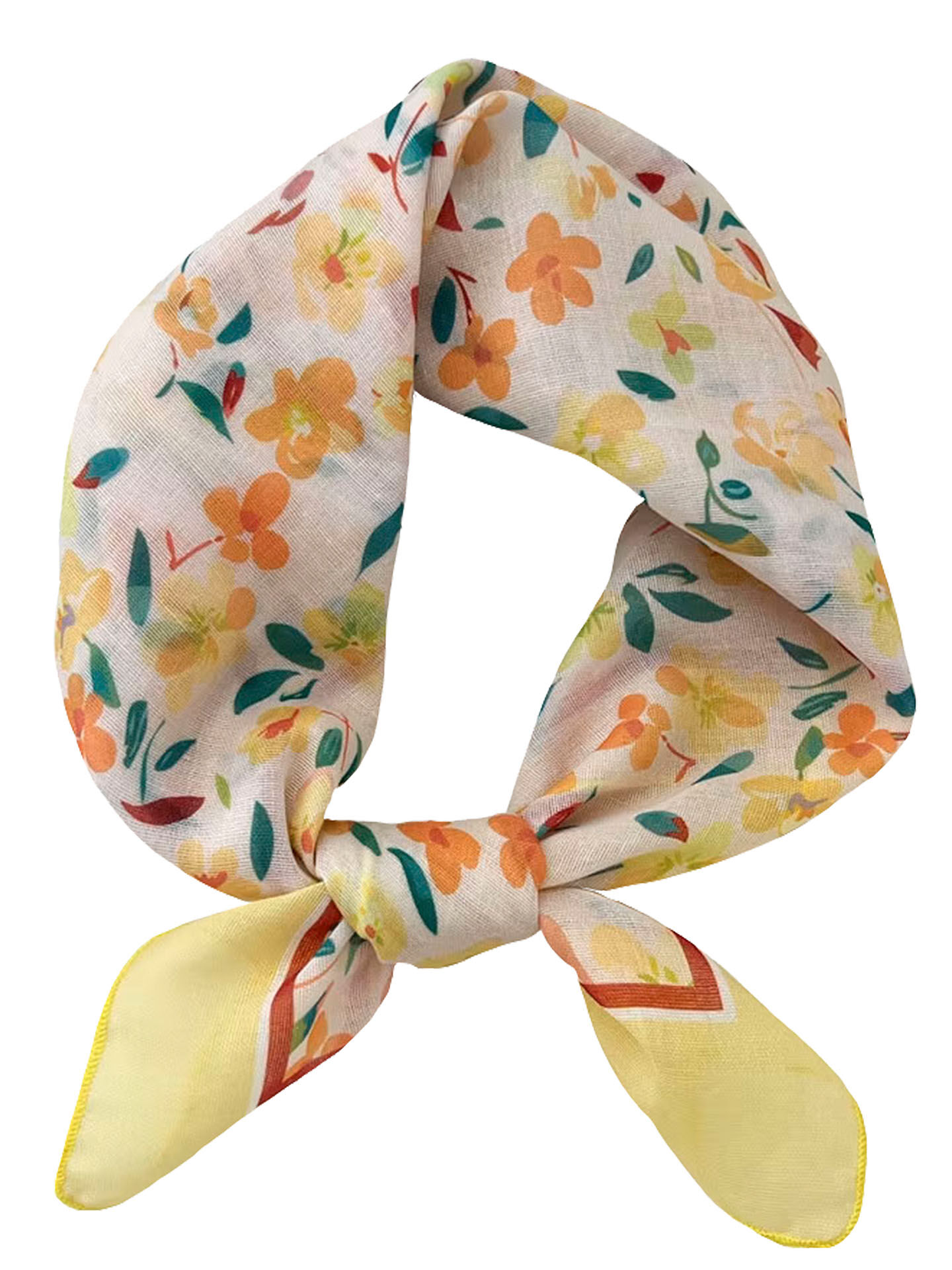 Halstuch-klein-Nickituch-Damen-Bandana-Blumen-Gelb-Orange-29-CO