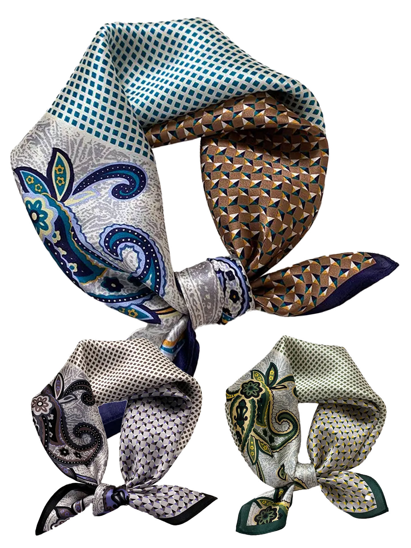 Trachtenhalstuch Seidentuch Nickituch 53x53 100% Seide Paisley-Dessin Trachtenhalstuch Seidentuch Nickituch 53x53 100% Seide Paisley-Dessin