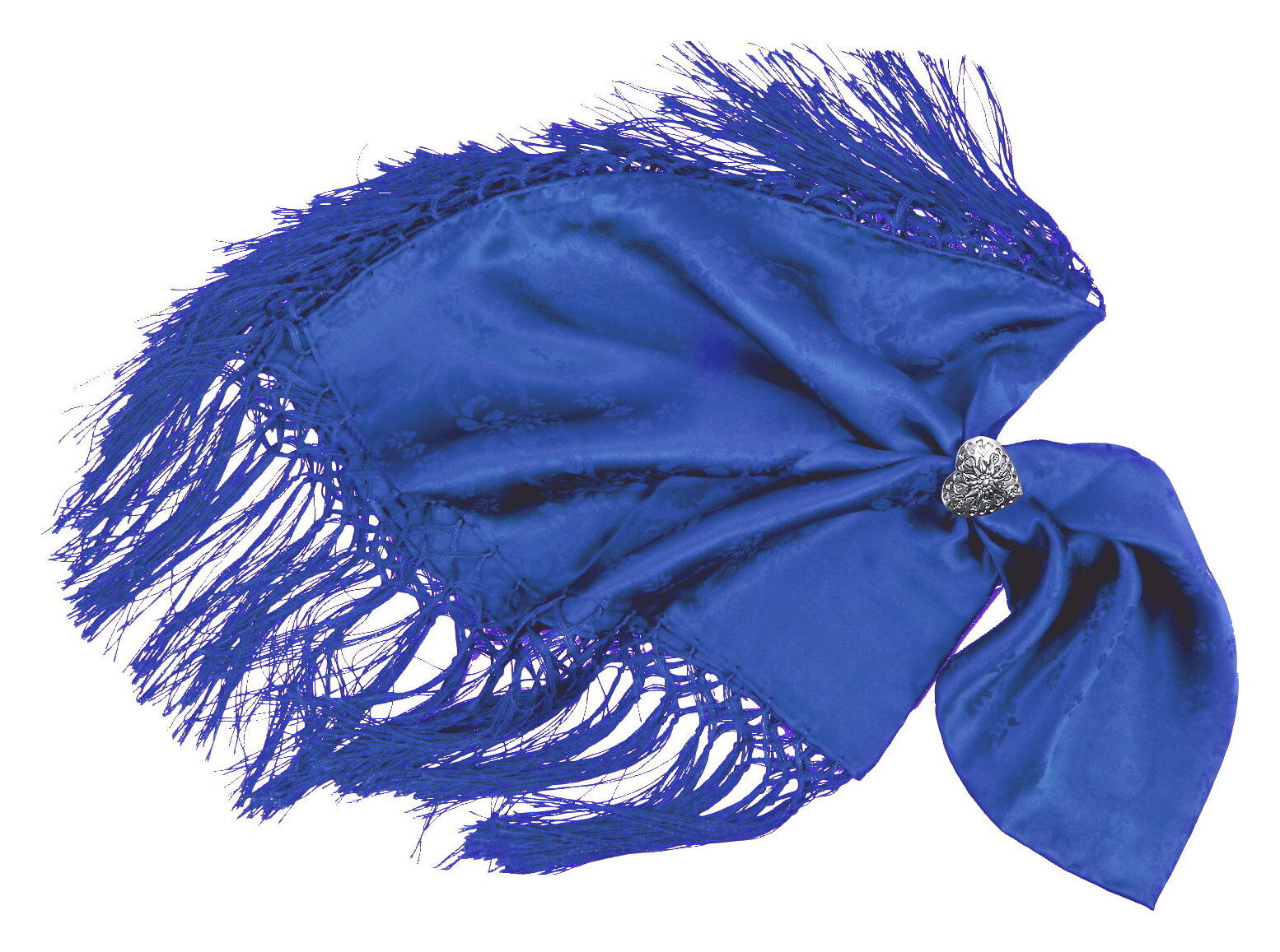 Trachtentuch Dirndltuch Seidentuch 100% Seide Royalblau