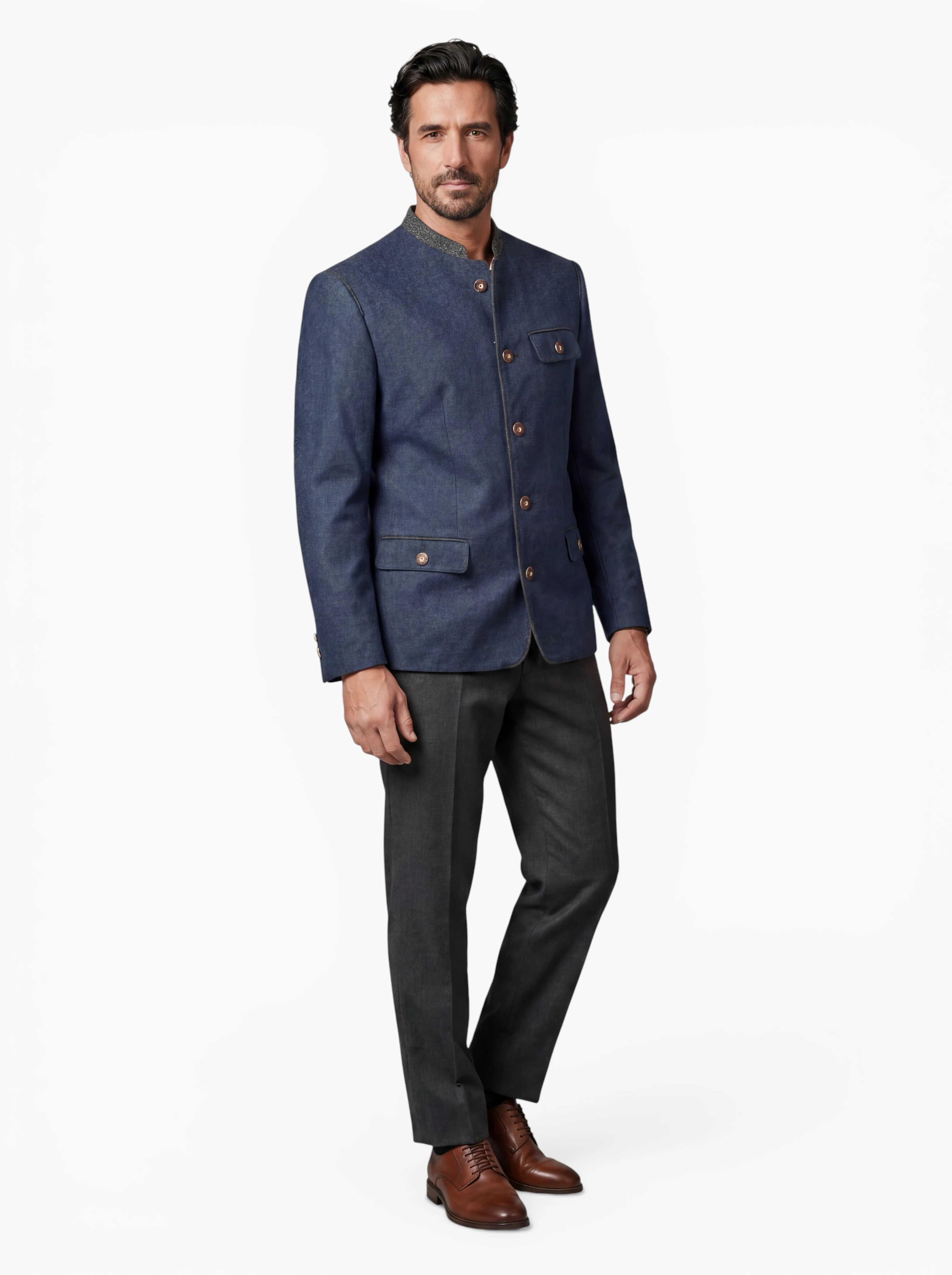 Trachtenjanker Anton – Herren Trachtenblazer in Marineblau aus Wollmix