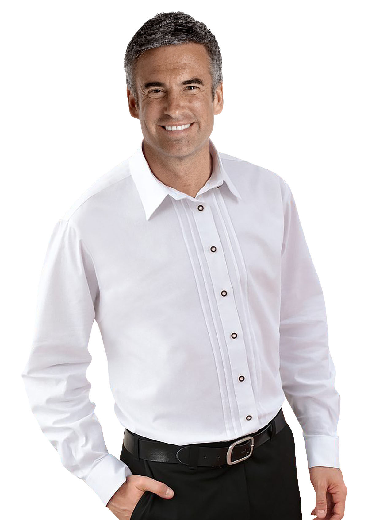 Trachtenhemd Herren Weiß - klassisches Biesen-Hemd Trachtenhemd Herren Weiß - klassisches Biesen-Hemd