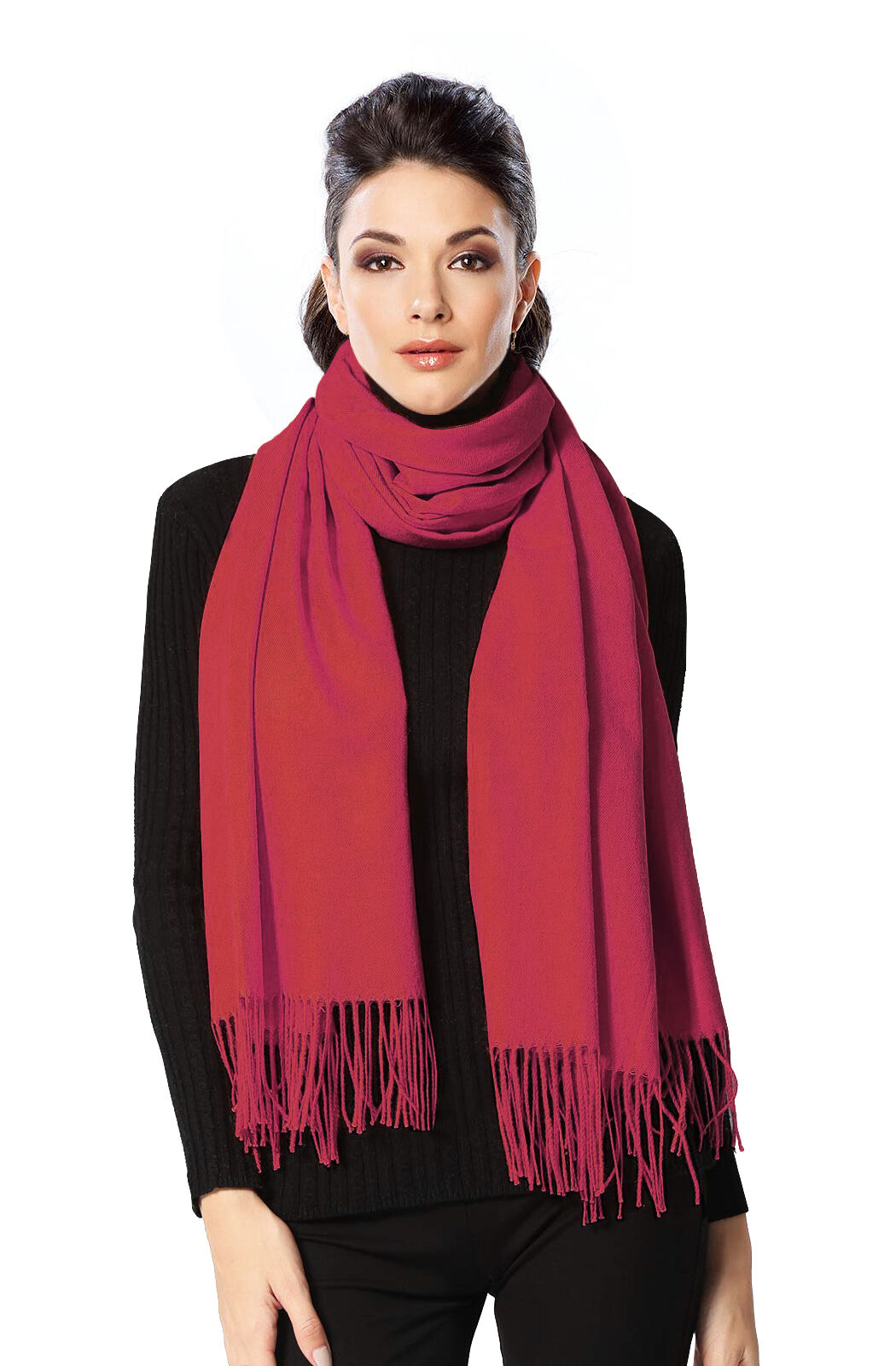 Pashmina Stola Umhang Cashmere Schal Baumwolle Damen Rot Pashmina Stola Umhang Cashmere Schal Baumwolle Damen Rot