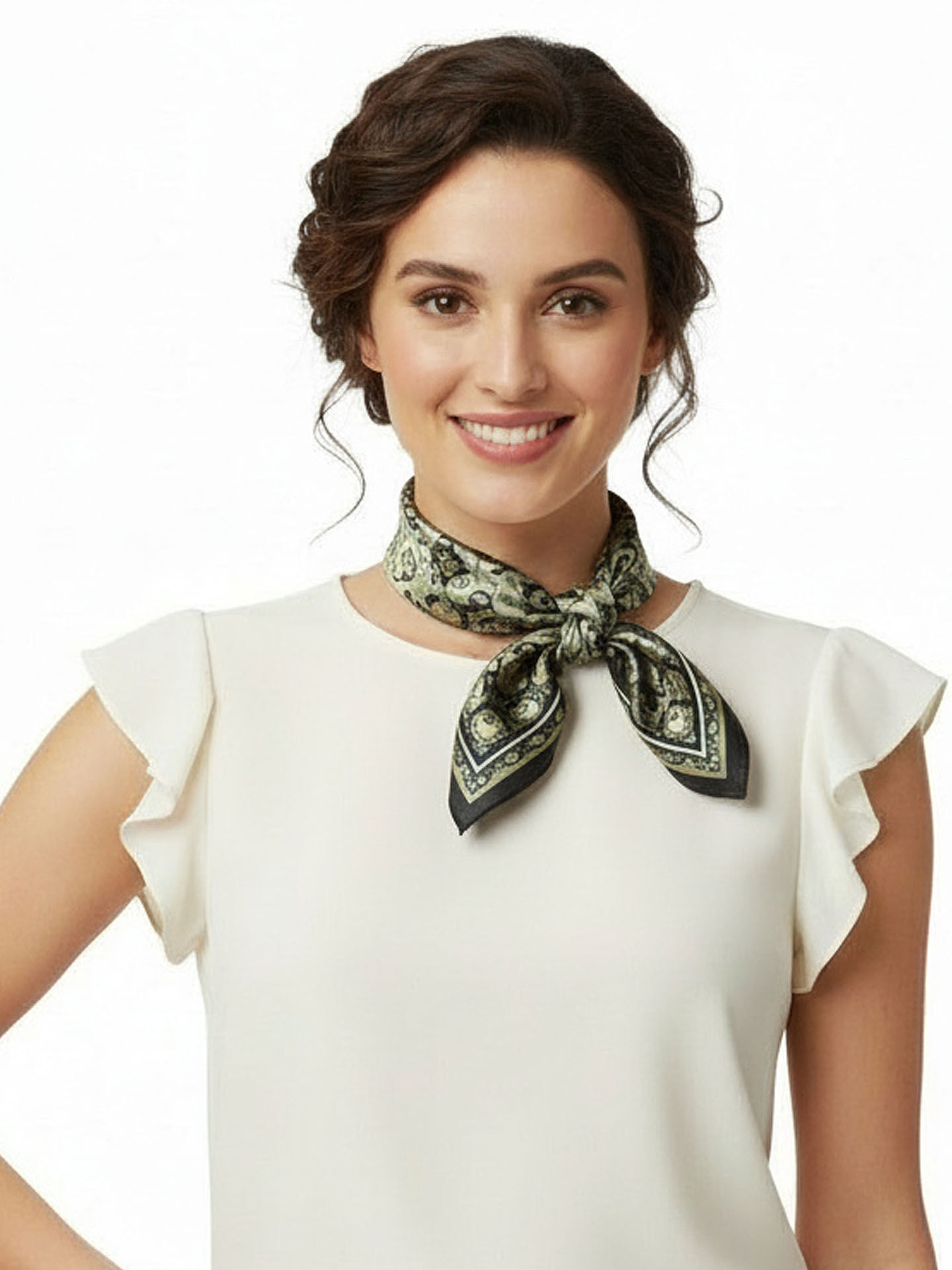 Seidenhalstuch Monaco Damen Herren Nickituch 100% Seide Grün