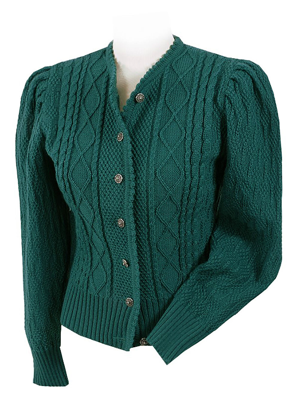 Trachtenstrickjacke Damen Dirndljacke MERINO SCHURWOLLE Grün Trachtenstrickjacke Damen Dirndljacke MERINO SCHURWOLLE Grün