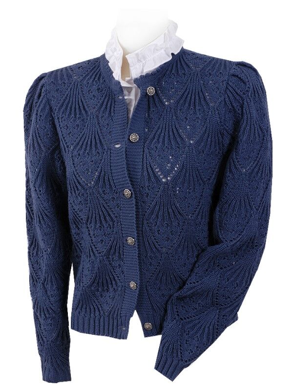 Trachtenstrickjacke Damen Dirndljacke MERINO SCHURWOLLE Blau Trachtenstrickjacke Damen Dirndljacke MERINO SCHURWOLLE Blau