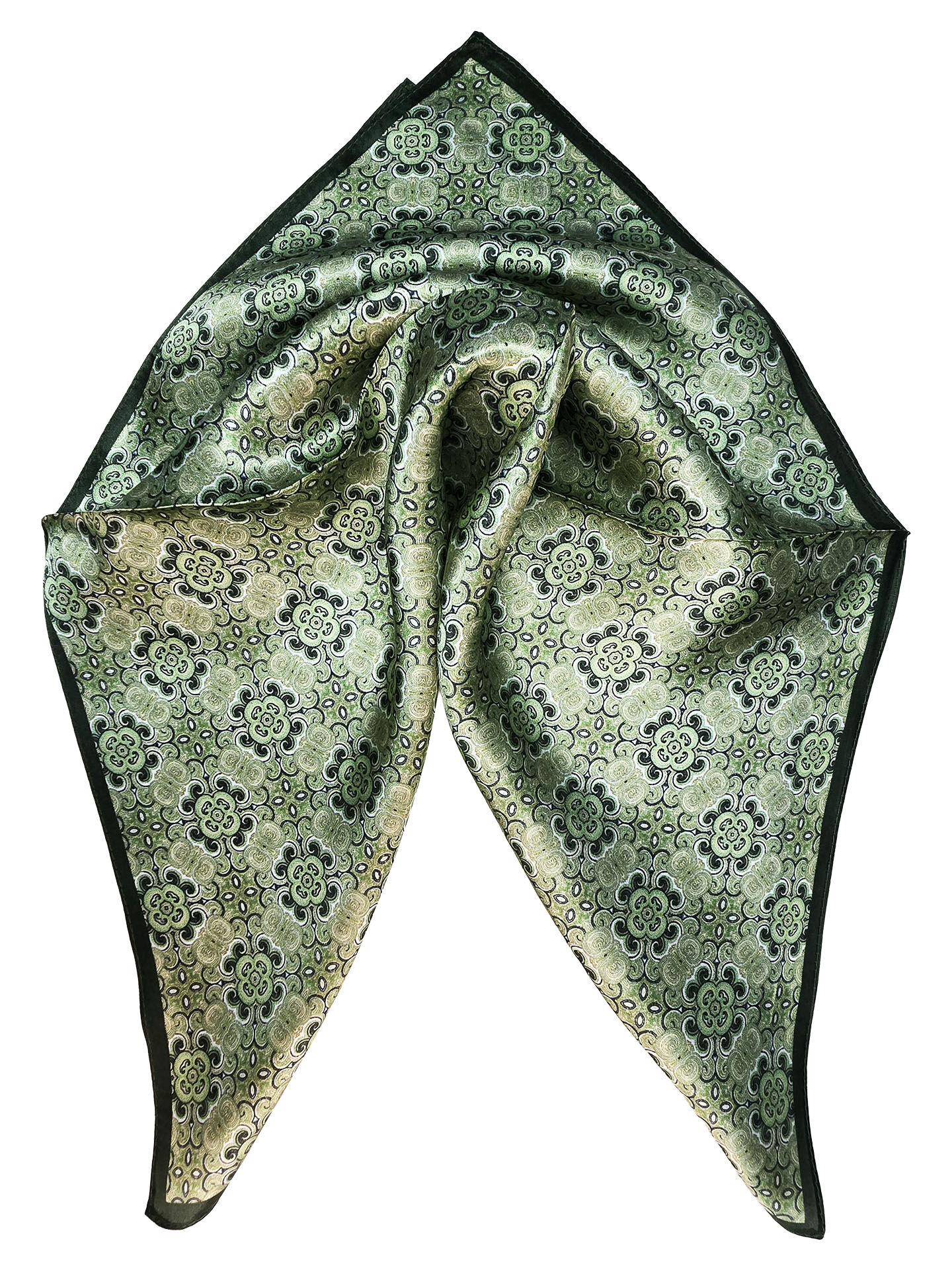 Seidenhalstuch Monaco Damen Herren Nickituch 100% Seide Grün