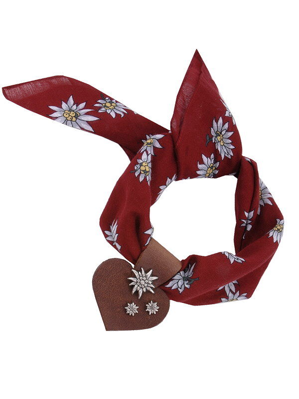 Tuchspange Tuchring Lederherz mit Edelweiß  Tuchspange Tuchring Lederherz mit Edelweiß