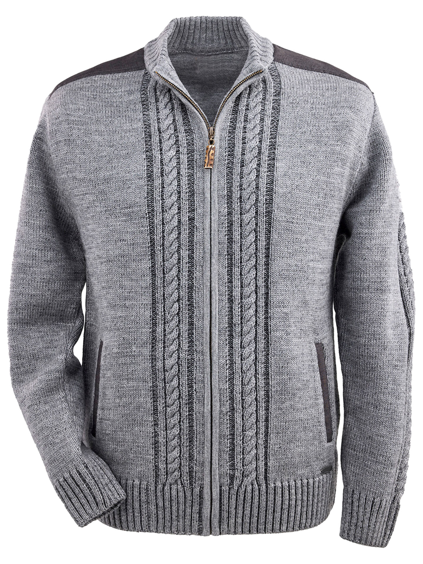 Trachtenstrickjacke Herren Trachtenjanker Mittelgrau Trachtenstrickjacke Herren Trachtenjanker Mittelgrau