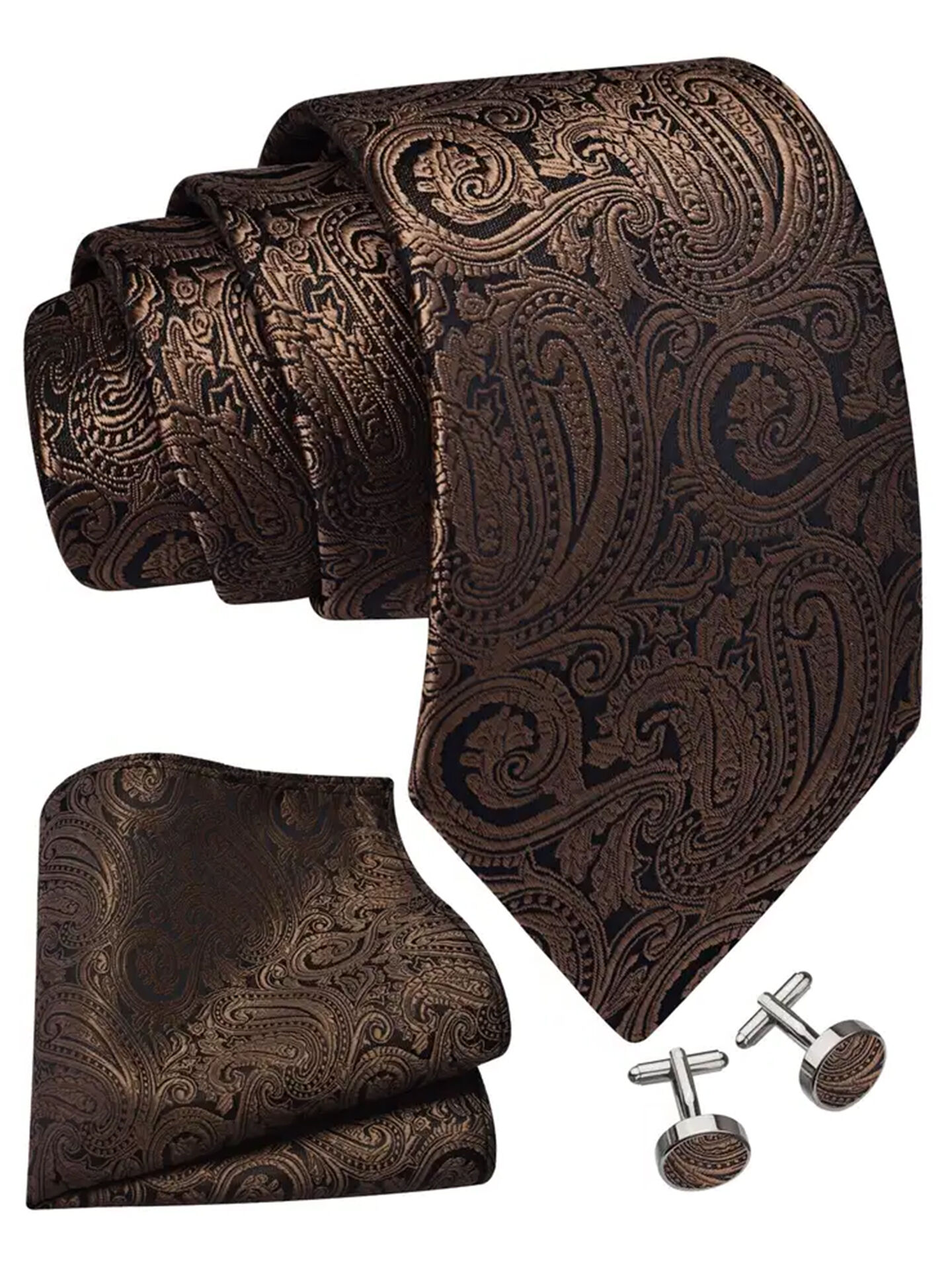 Trachtenkrawatte Paisley 100% Seide 3-tlg. Set festlich + Einstecktuch + Manschettenknöpfen Trachtenkrawatte Paisley 100% Seide 3-tlg. Set festlich + Einstecktuch + Manschettenknöpfen