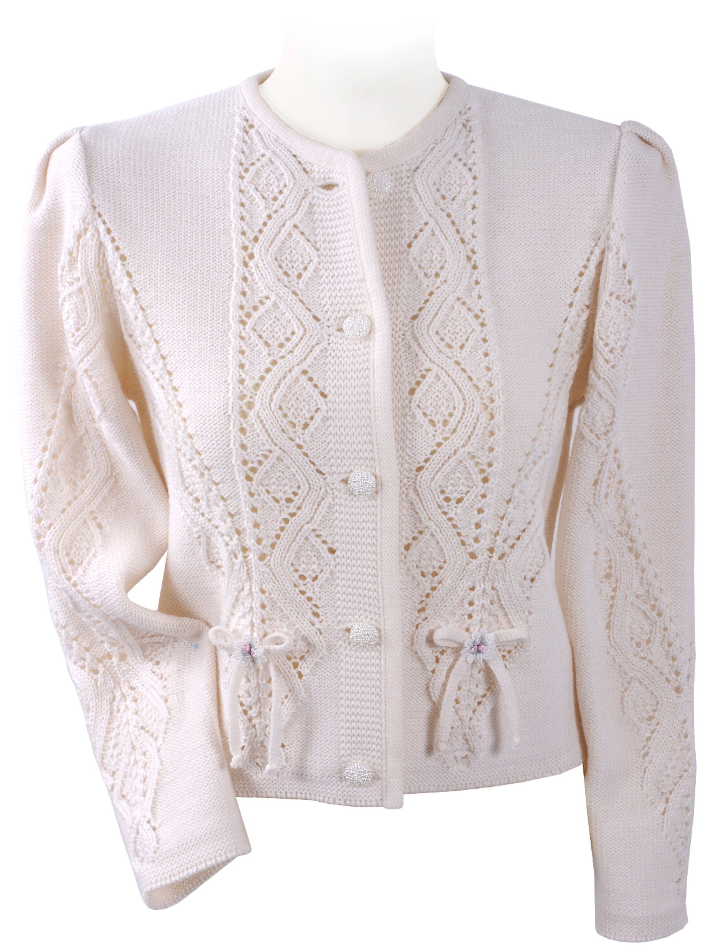 PREMIUM Trachtenstrickjacke Damen Dirndljacke MERINO SCHURWOLLE - festlich für die Braut + Hochzeit Creme PREMIUM Trachtenstrickjacke Damen Dirndljacke MERINO SCHURWOLLE - festlich für die Braut + Hochzeit Creme