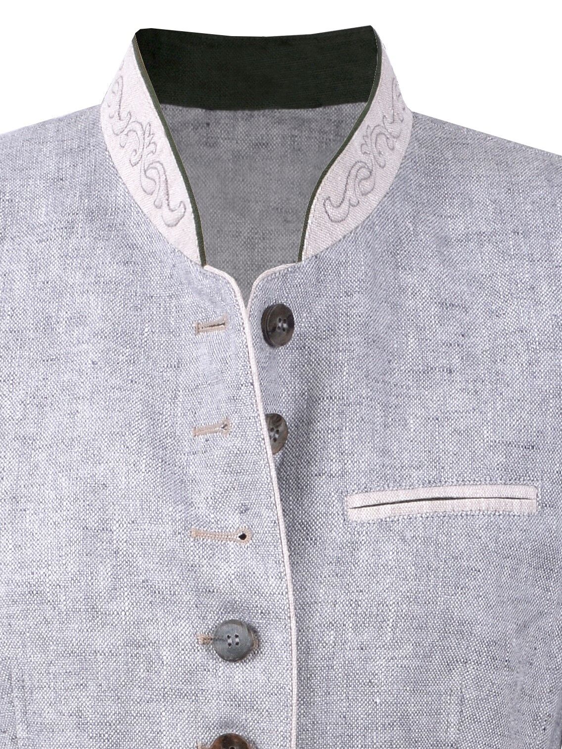 PREMIUM Trachtenblazer Damen - kurzer Leinenblazer Silbergrau PREMIUM Trachtenblazer Damen - kurzer Leinenblazer Silbergrau