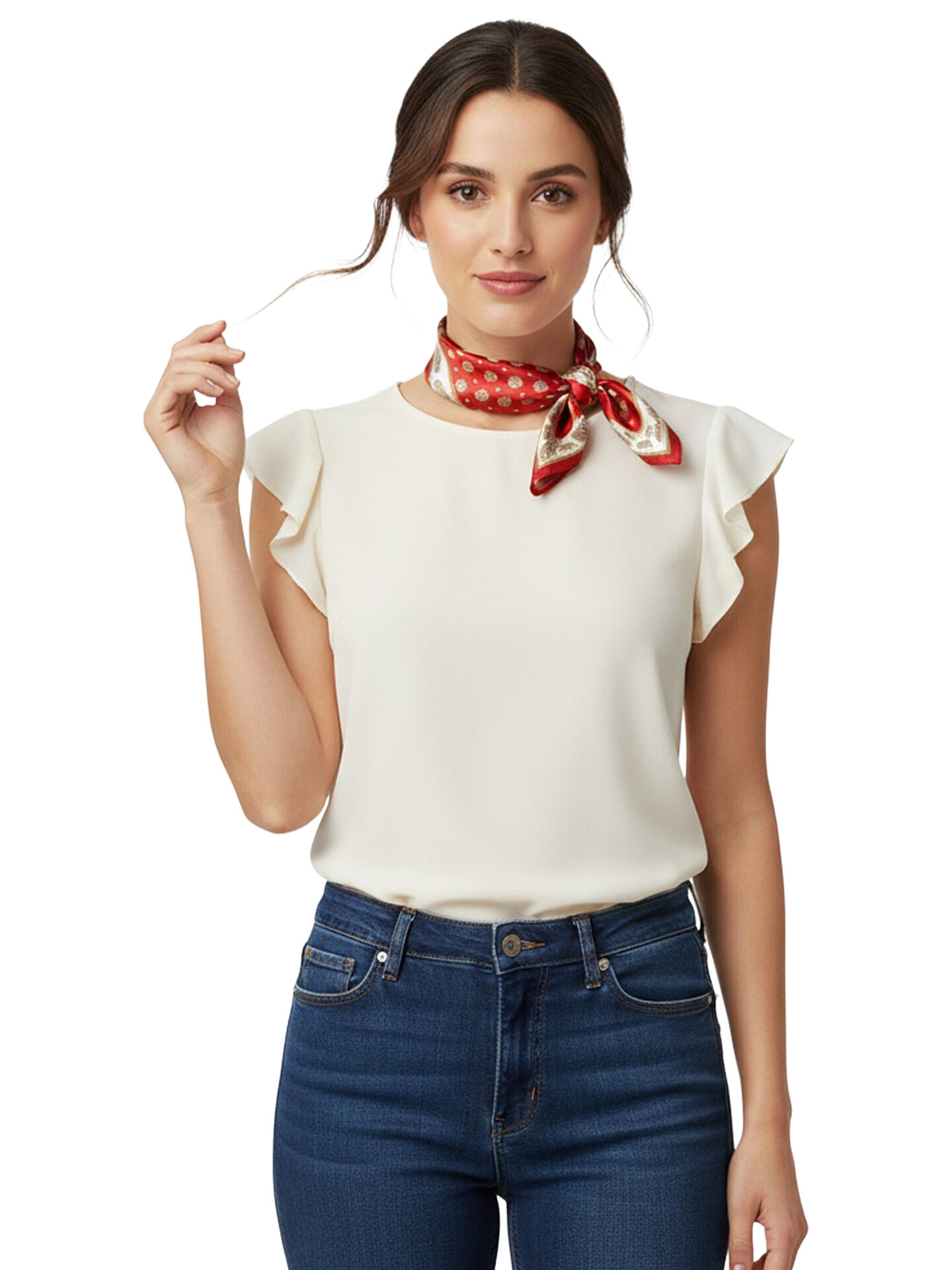 Trachtenhalstuch Seidentuch Damen + Herren Nickituch 100% Seide Rot