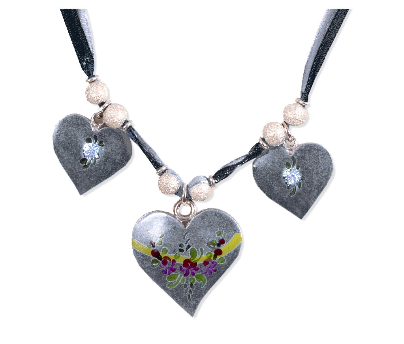 Trachtenkette Herzkette handbemalt Trachtenkette Herzkette handbemalt