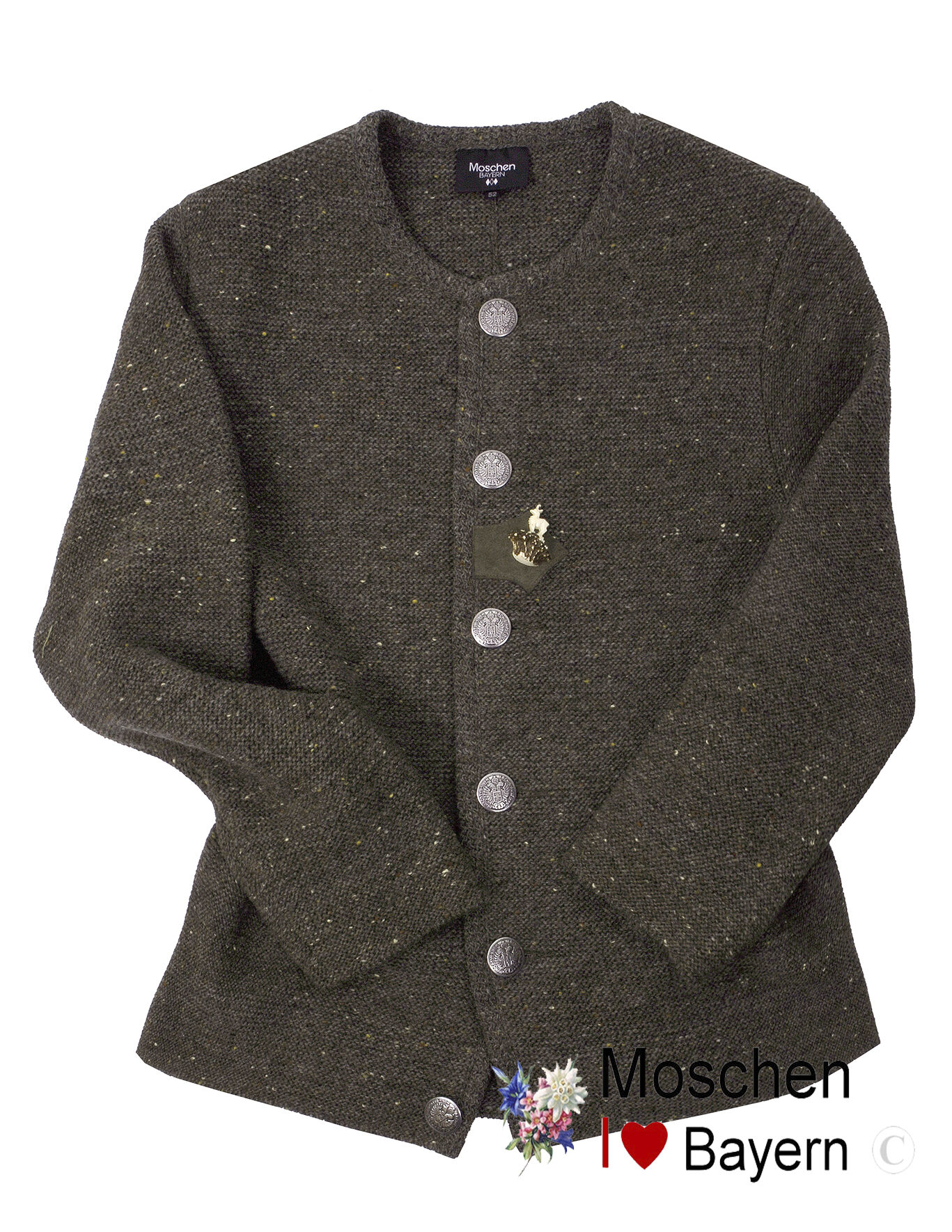 PREMIUM Trachtenstrickjacke Herren 100% Schurwolle Trachtenjanker Braun PREMIUM Trachtenstrickjacke Herren 100% Schurwolle Trachtenjanker Braun
