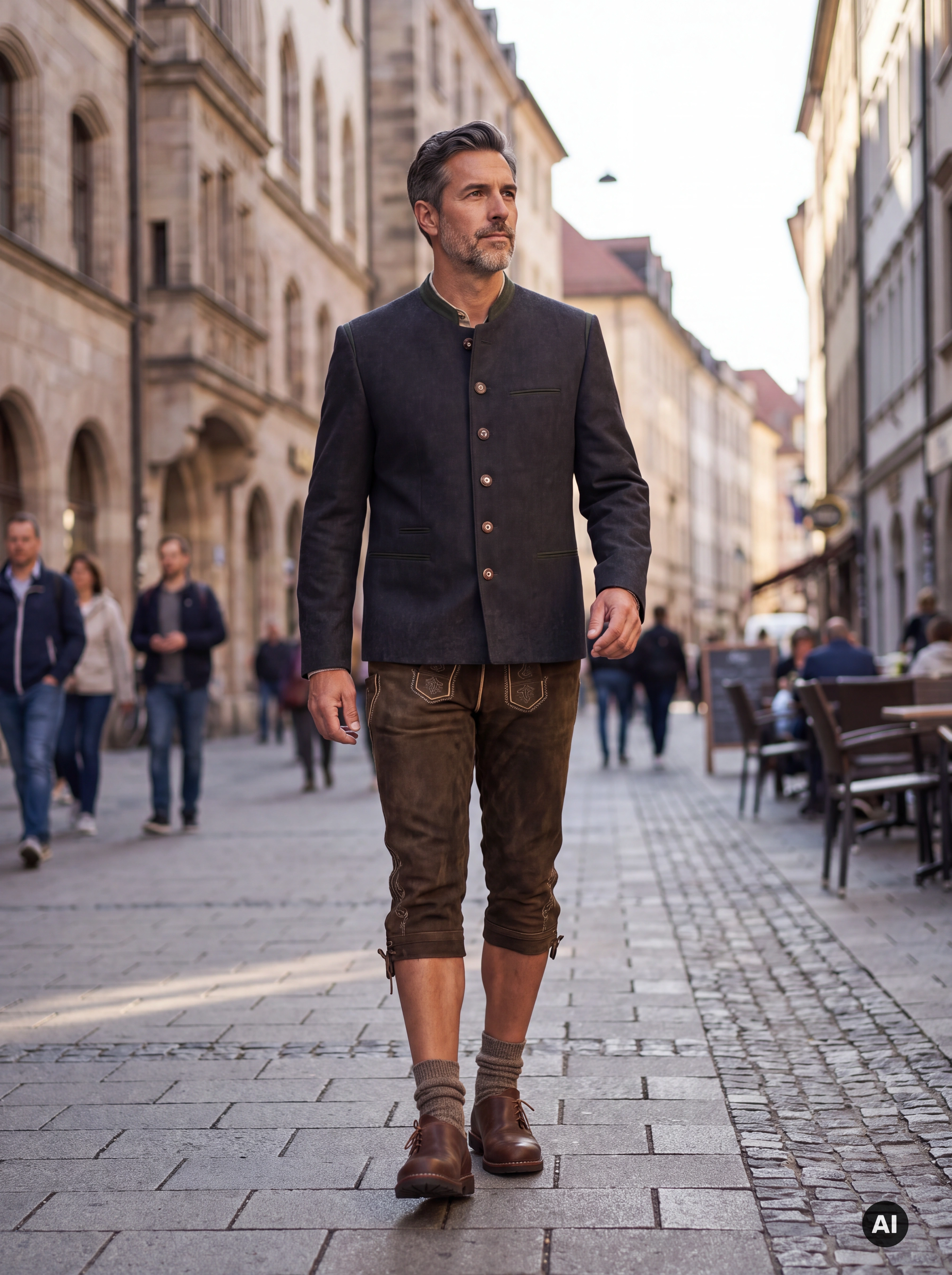 Trachtenjanker Hannes aus 100 % Wolle in Anthrazit