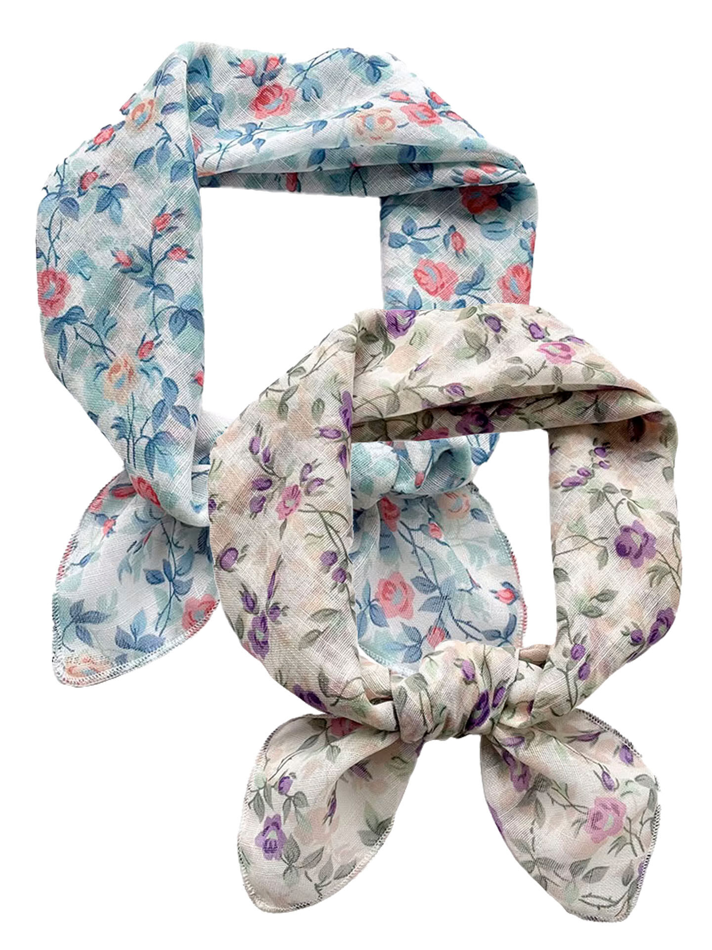 Trachtenhalstuch Nickituch Rosen-Dessin Blau + Violett Trachtenhalstuch Nickituch Rosen-Dessin Blau + Violett